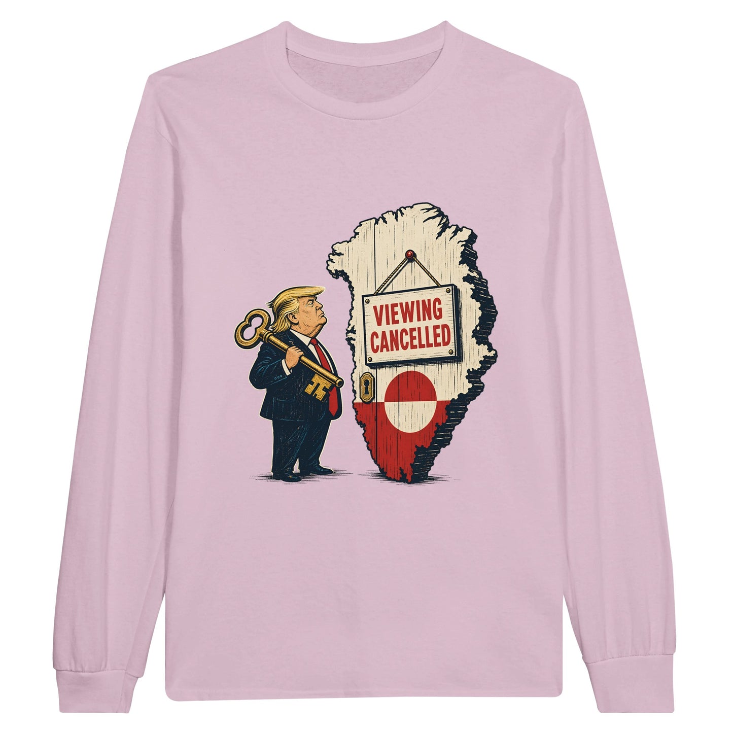 Viewing Cancelled — Greenland Political Satire Long-Sleeve T-shirt — product view 6