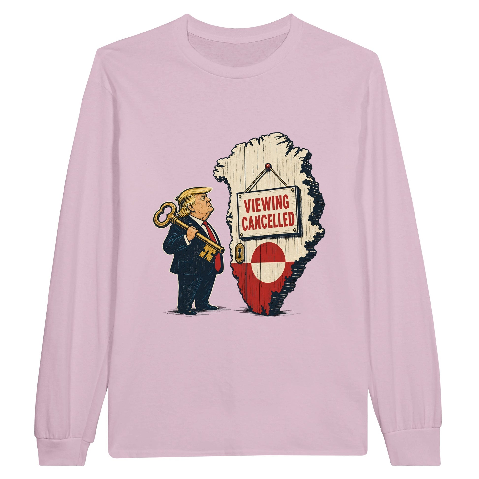 Viewing Cancelled — Greenland Political Satire Long-Sleeve T-shirt — product view 6