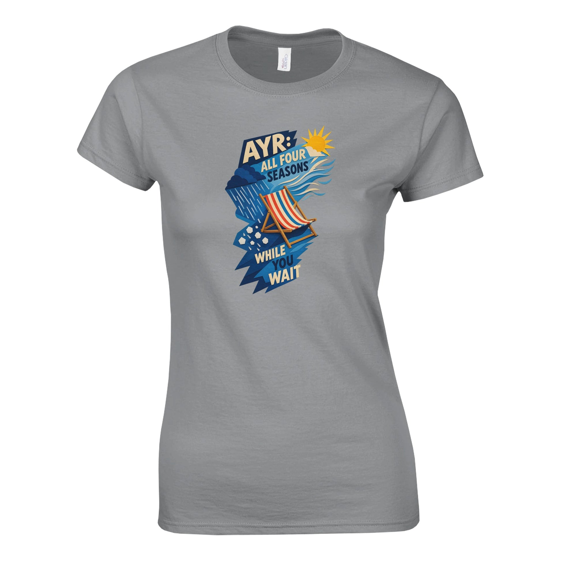 Ayr: All Four Seasons While You Wait Women's T-shirt — product view 5