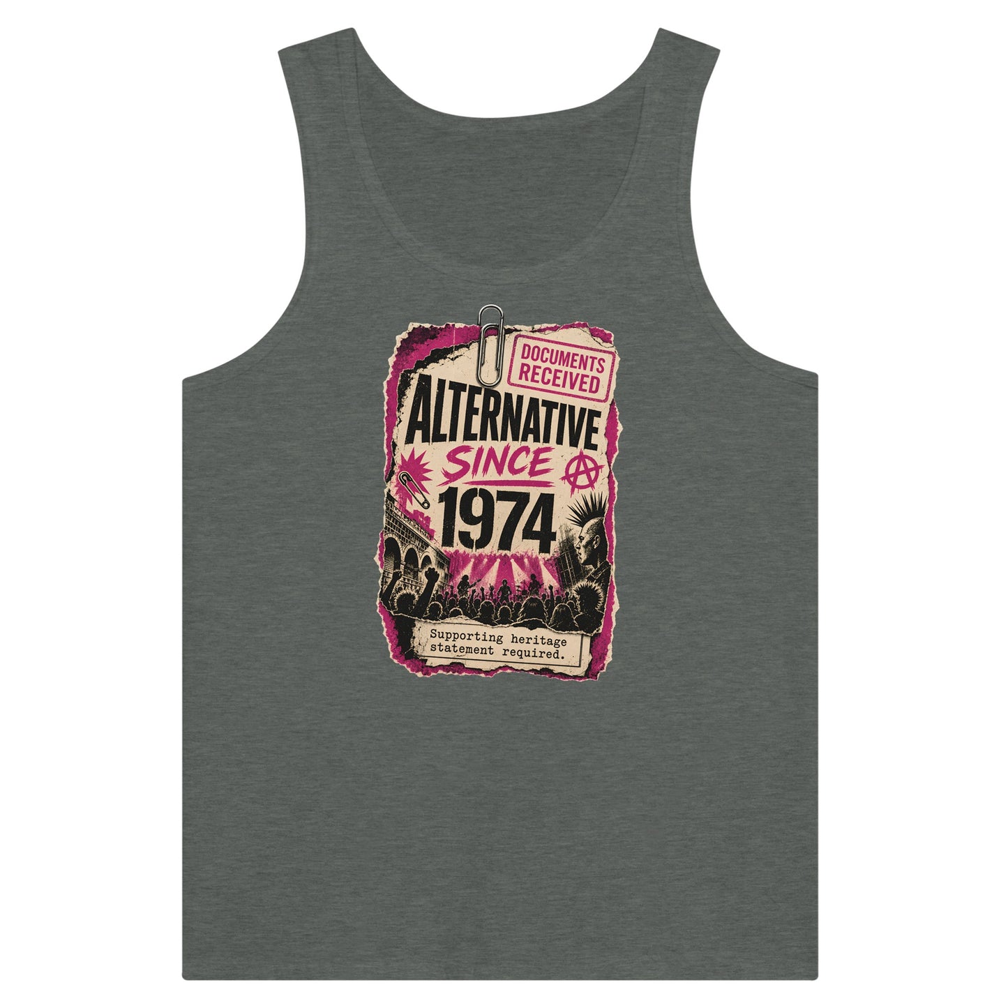 Camden Alternative Since 1974 — Illustrated Premium Unisex Tank Top — product view 4