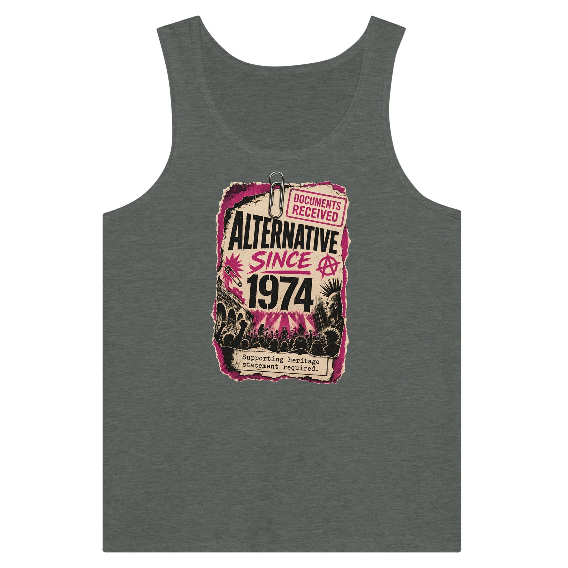 Camden Alternative Since 1974 — Illustrated Premium Unisex Tank Top — product view 4