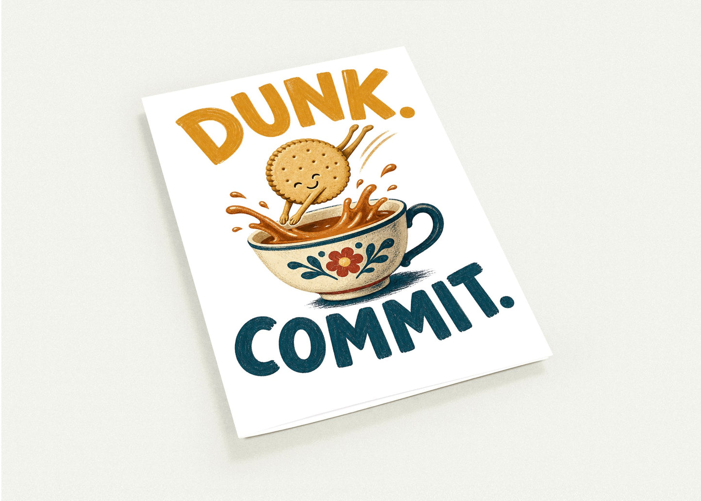 Dunk. Commit. Tea Biscuit Graphic Greeting Card Pack — product view 4
