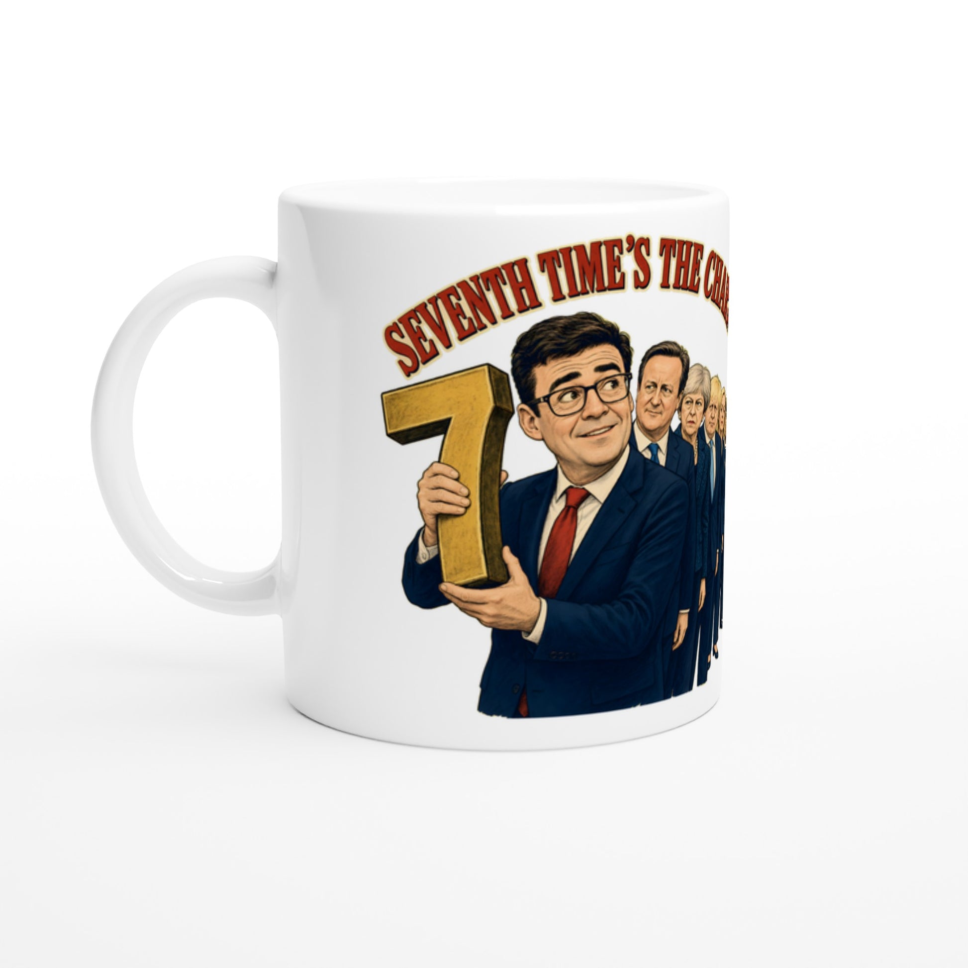 Seventh Time’s the Charm? UK Prime Minister Caricature Mug — product view 1