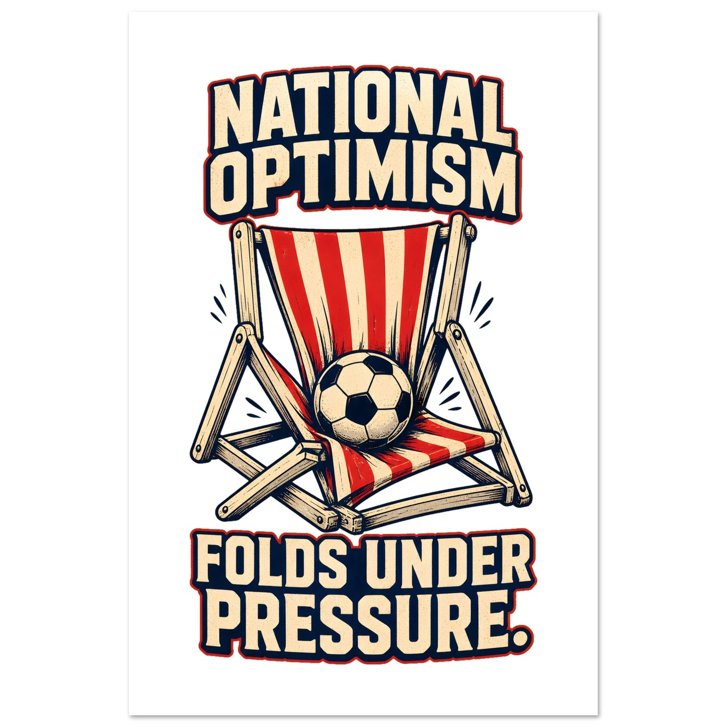 National Optimism Folds Under Pressure Football Poster — product view 6