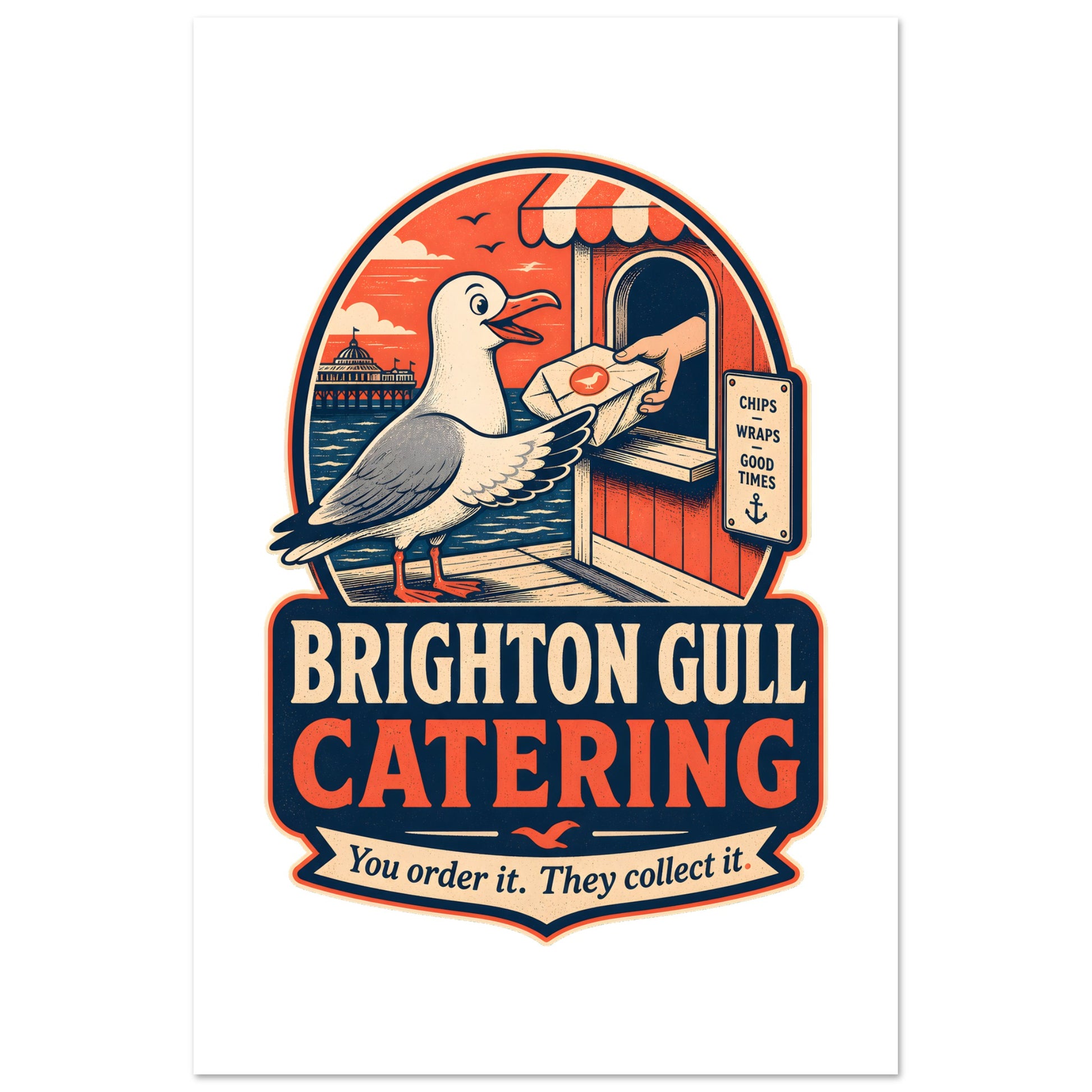 Brighton Gull Catering — Illustrated Poster — product view 6
