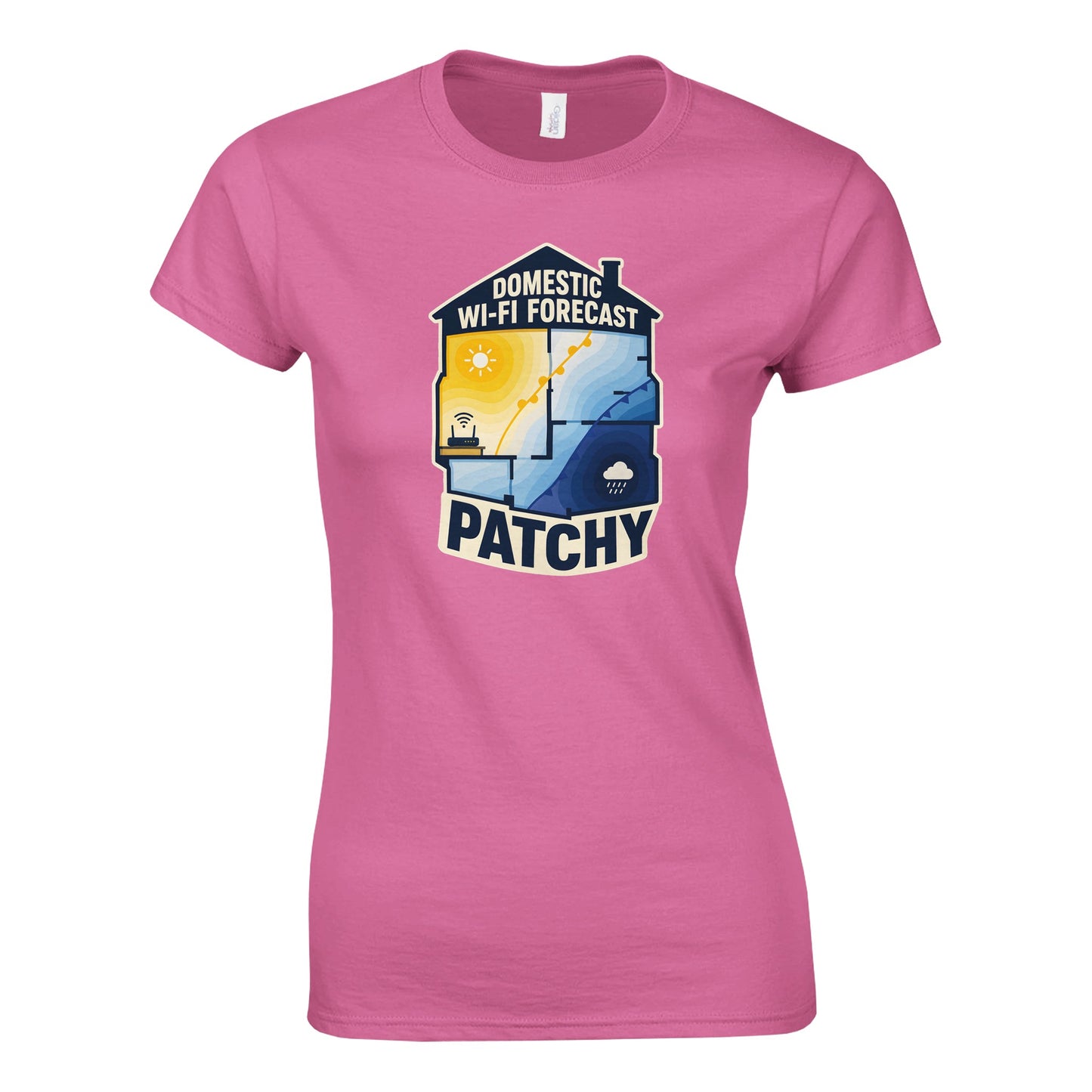 Domestic Wi-Fi Forecast Patchy Women's T-shirt — product view 7