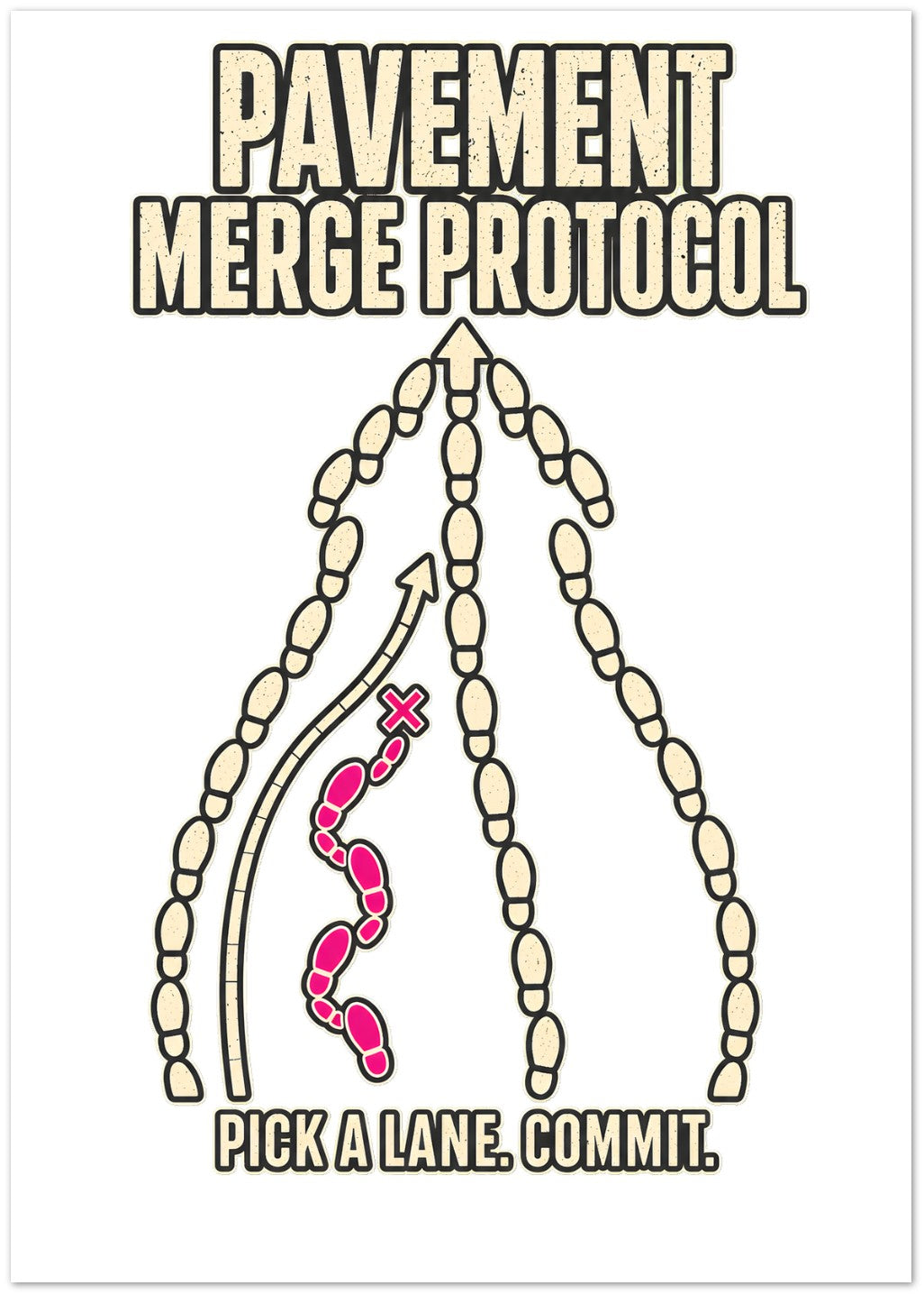Pavement Merge Protocol — Pick a Lane Greeting Card Pack — product view 1