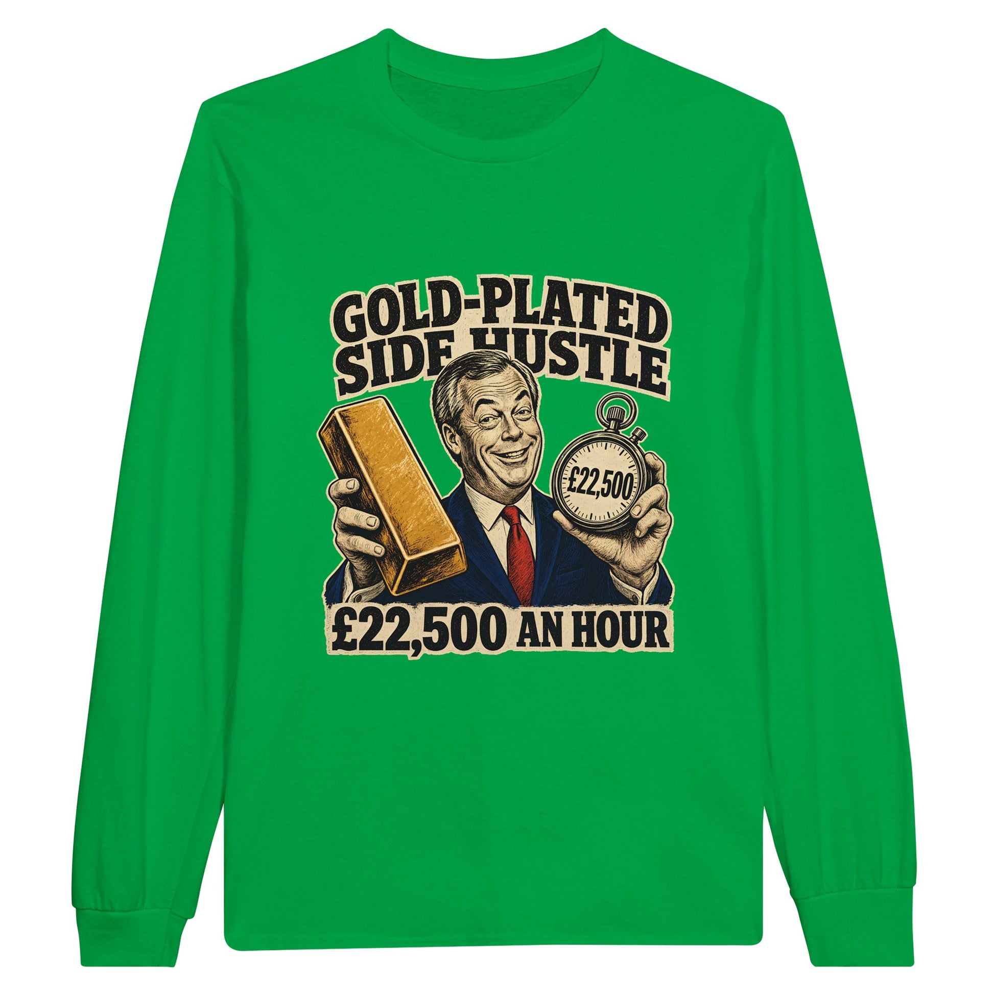 Gold-Plated Side Hustle £22,500 an Hour Long-Sleeve T-shirt — product view 12