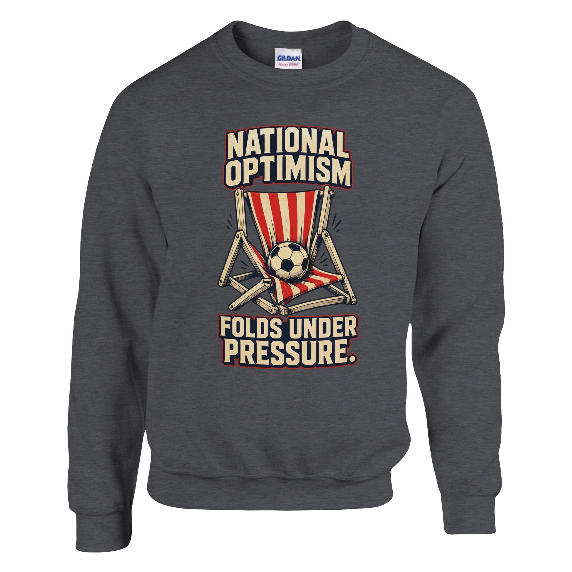 National Optimism Folds Under Pressure Football Sweatshirt — product view 10