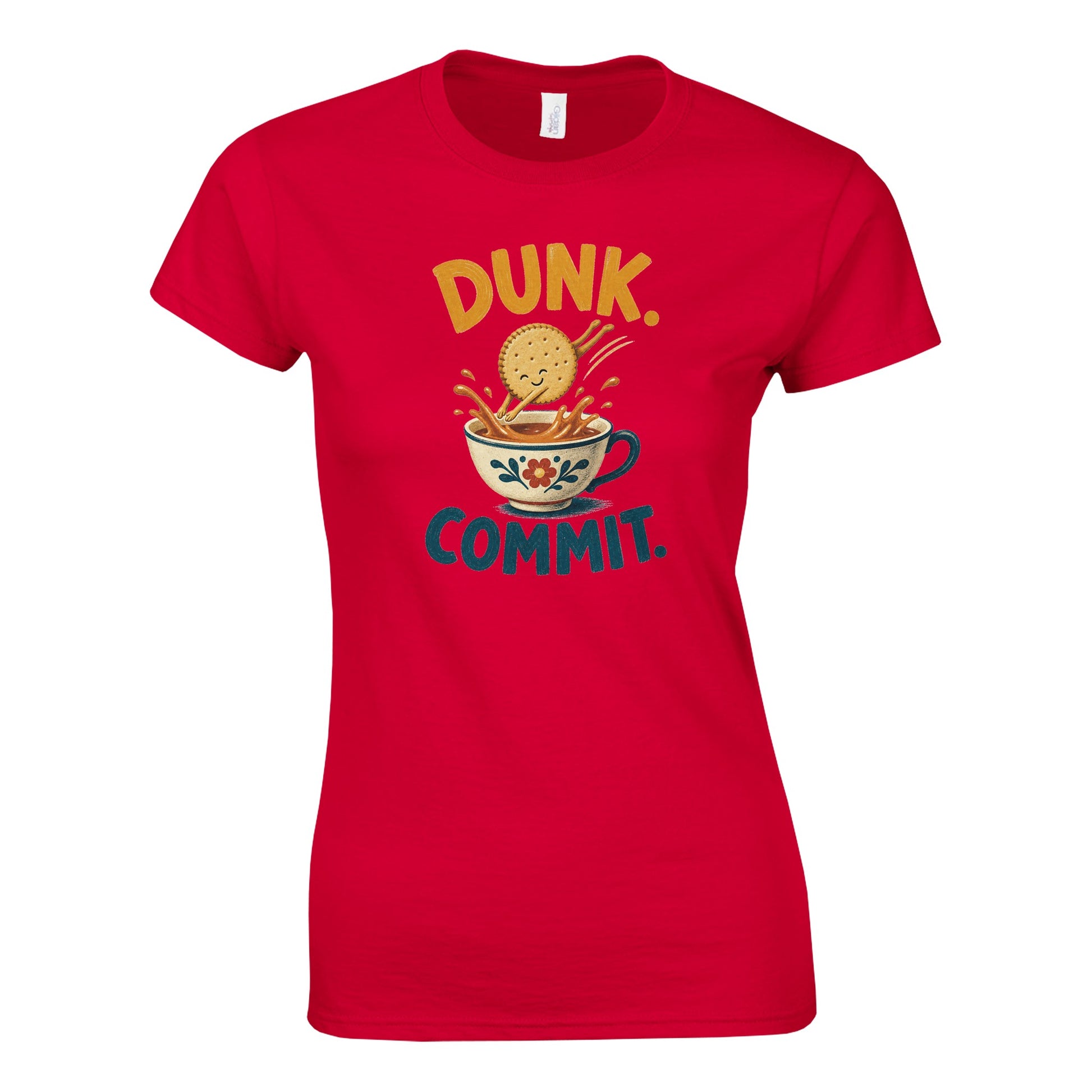 Dunk. Commit. Tea Biscuit Graphic Women's T-shirt — product view 2