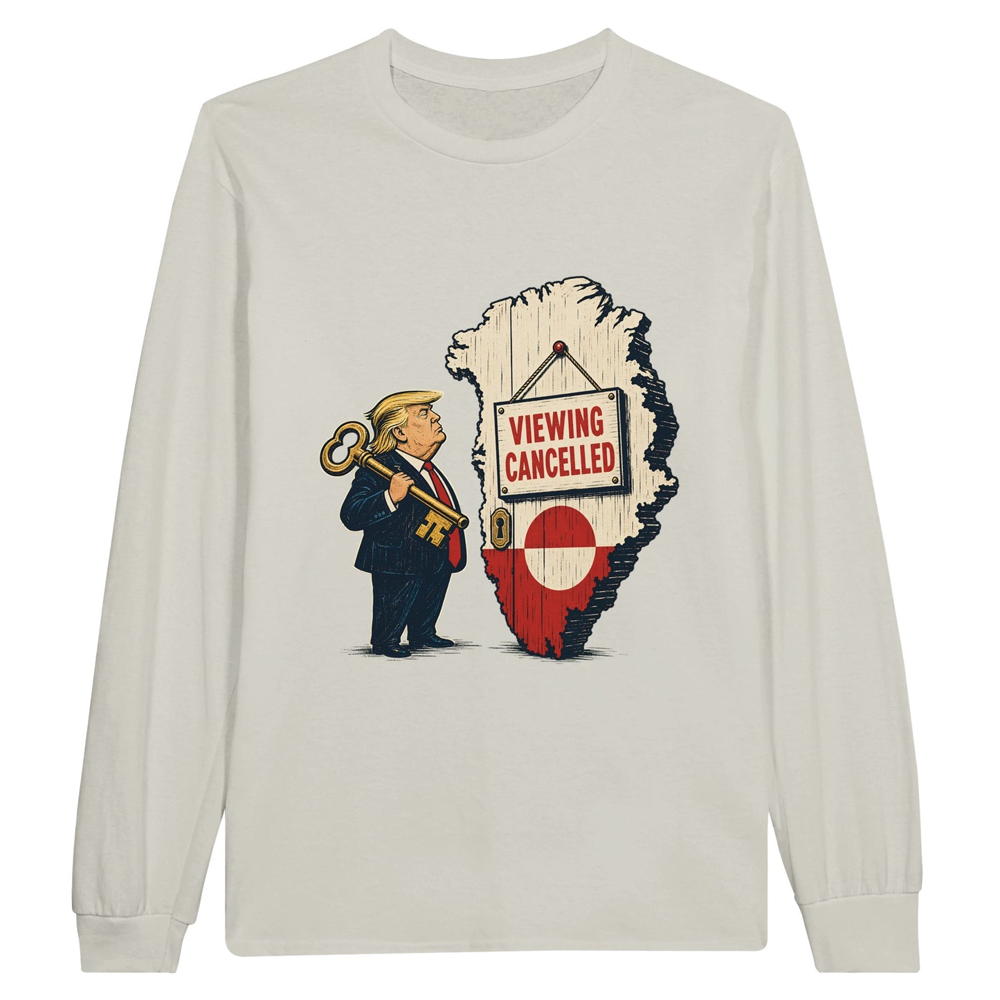 Viewing Cancelled — Greenland Political Satire Long-Sleeve T-shirt — product view 14
