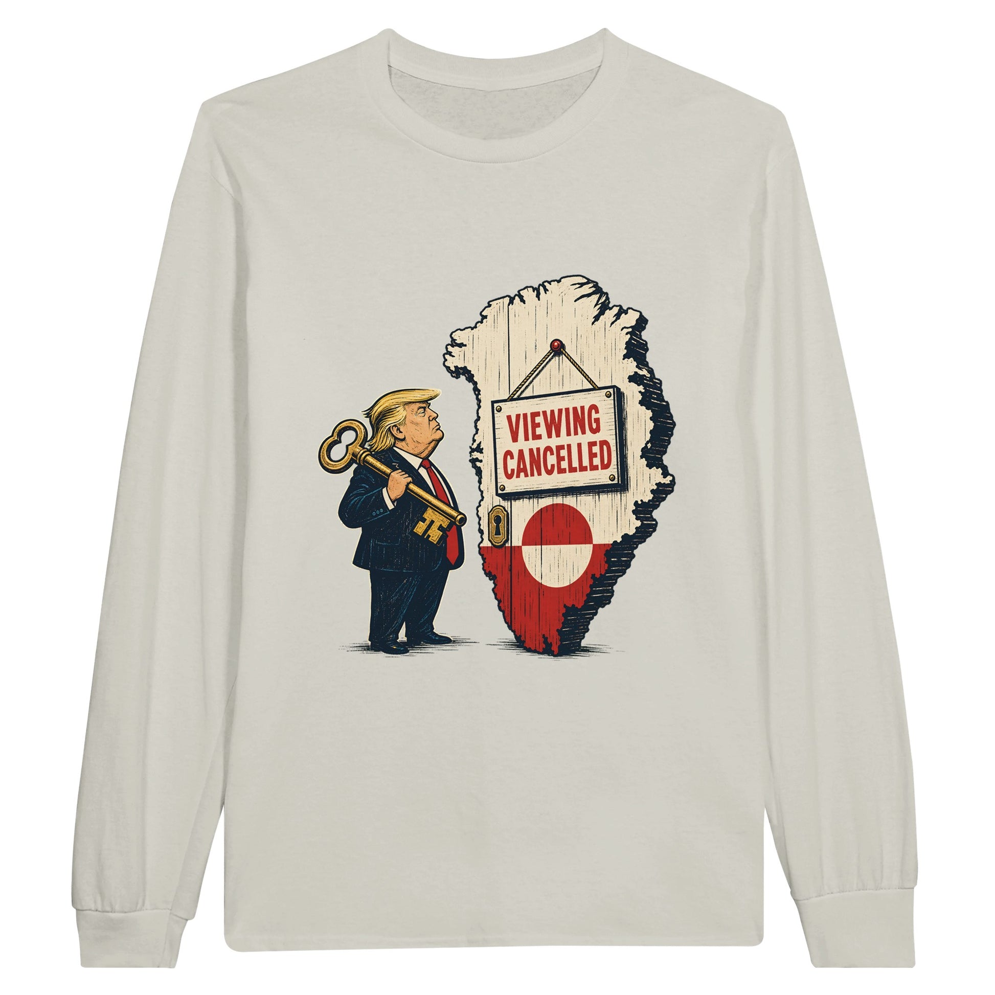 Viewing Cancelled — Greenland Political Satire Long-Sleeve T-shirt — product view 14