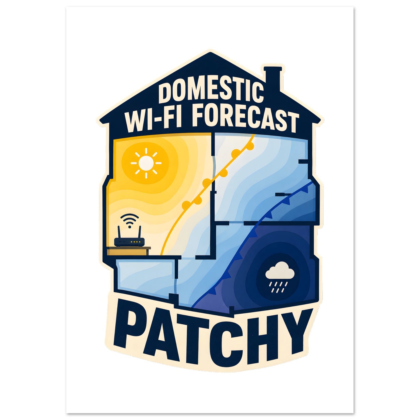 Domestic Wi-Fi Forecast Patchy Poster — product view 2