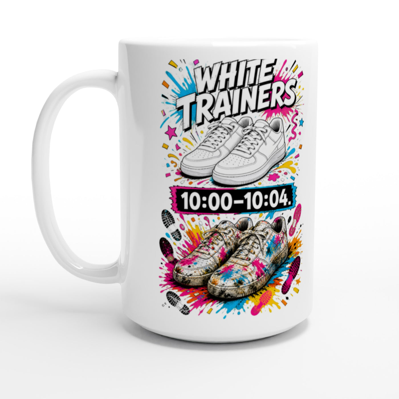 White Trainers: 10:00–10:04 Large Mug