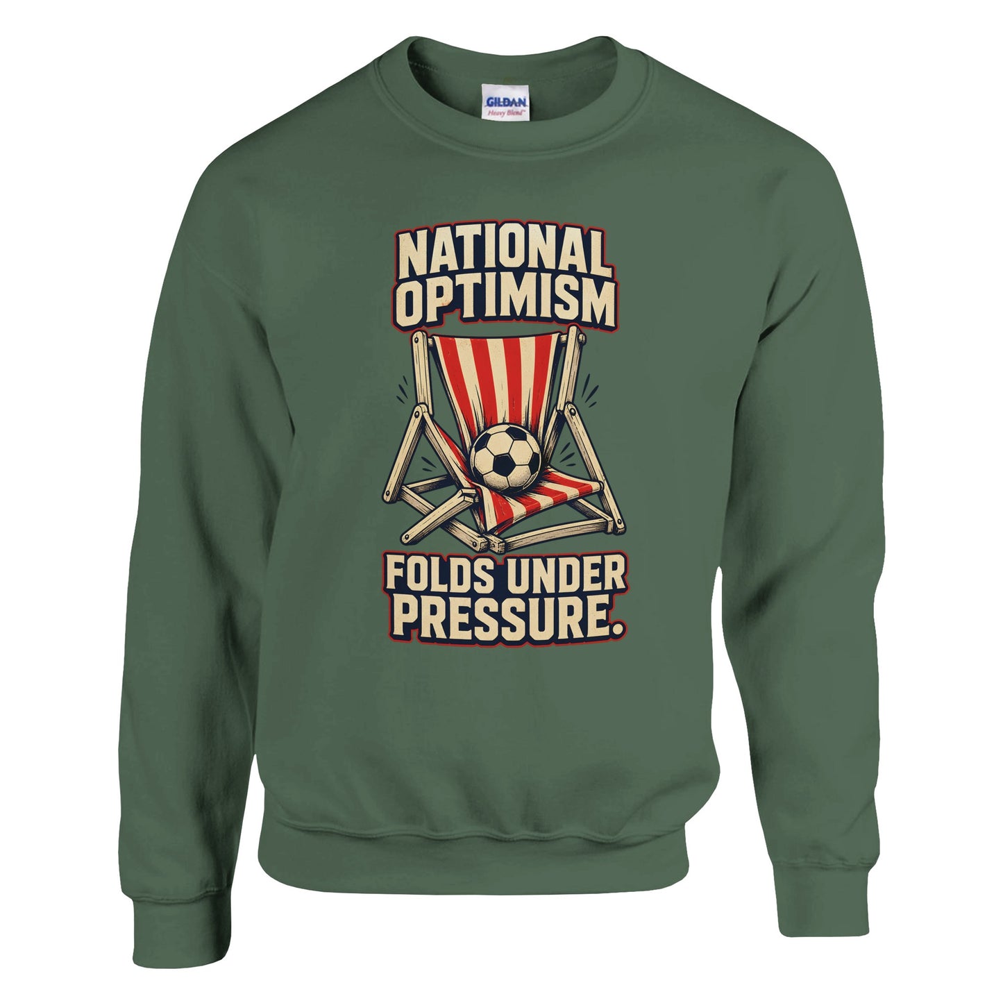 National Optimism Folds Under Pressure Football Sweatshirt — product view 8