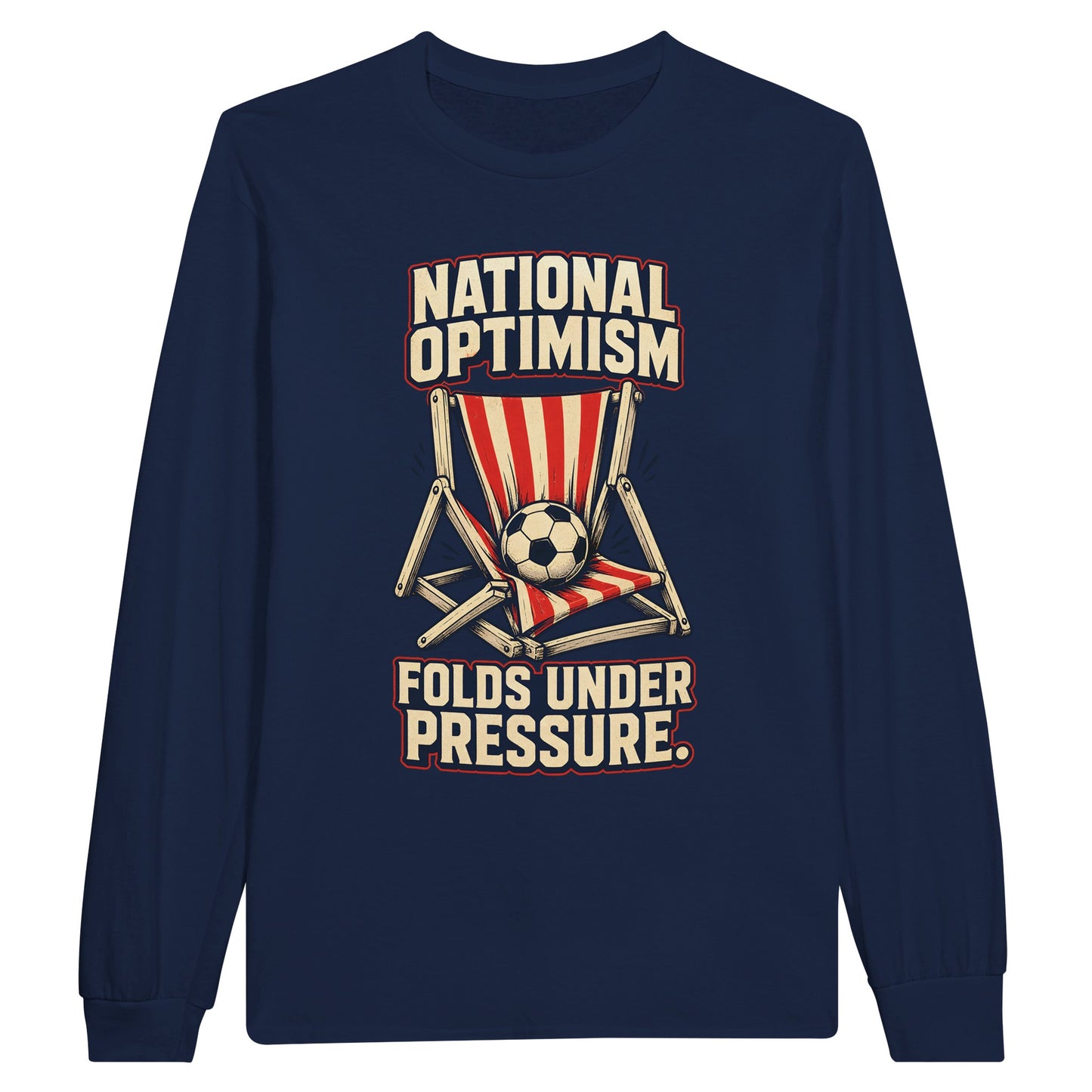 National Optimism Folds Under Pressure Football Long-Sleeve T-shirt — product view 11