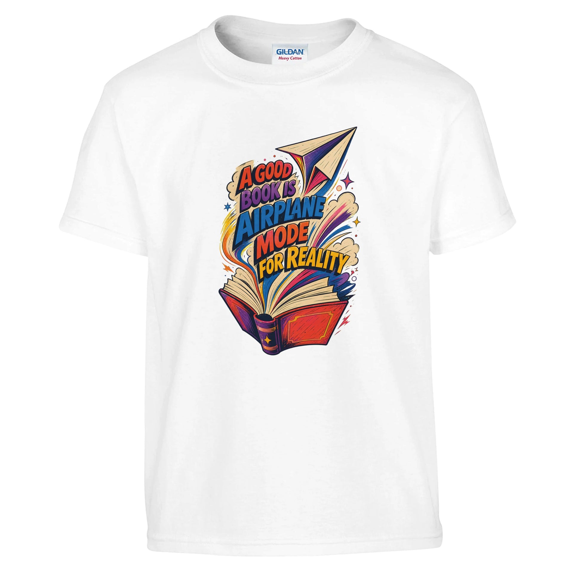 A Good Book Is Airplane Mode for Reality Kids' T-shirt — product view 1