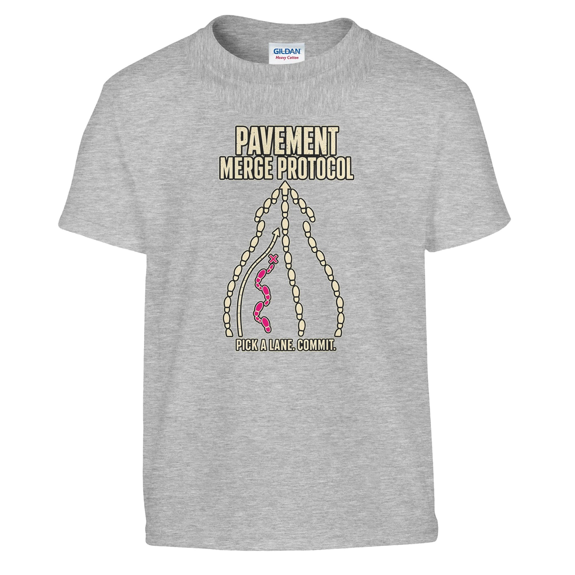 Pavement Merge Protocol — Pick a Lane Kids' T-shirt — product view 4