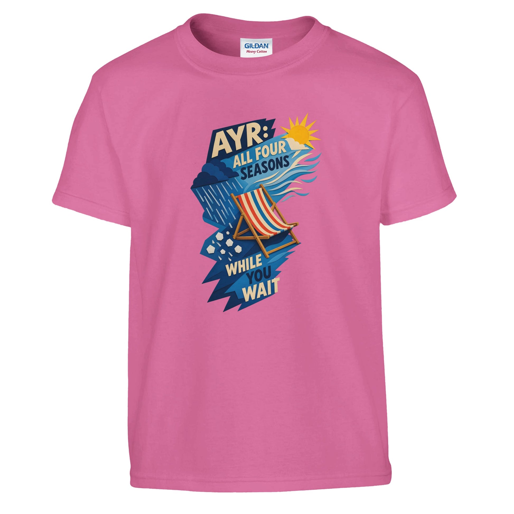 Ayr: All Four Seasons While You Wait Kids' T-shirt — product view 10