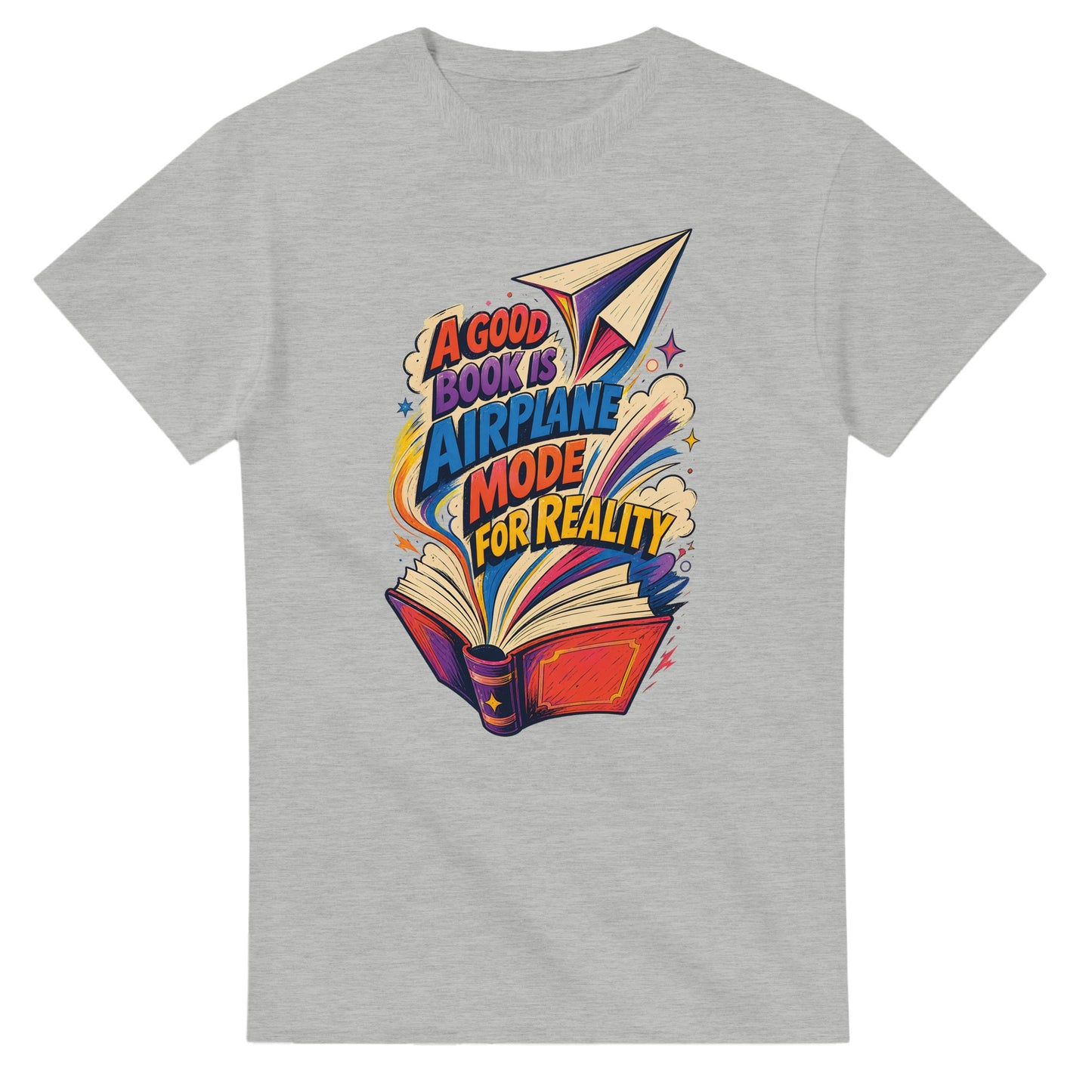 A Good Book Is Airplane Mode for Reality T-shirt — product view 6