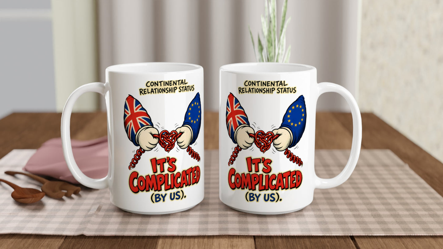 It's Complicated (By Us) UK–EU 1990s Cartoon Large Mug — product view 5