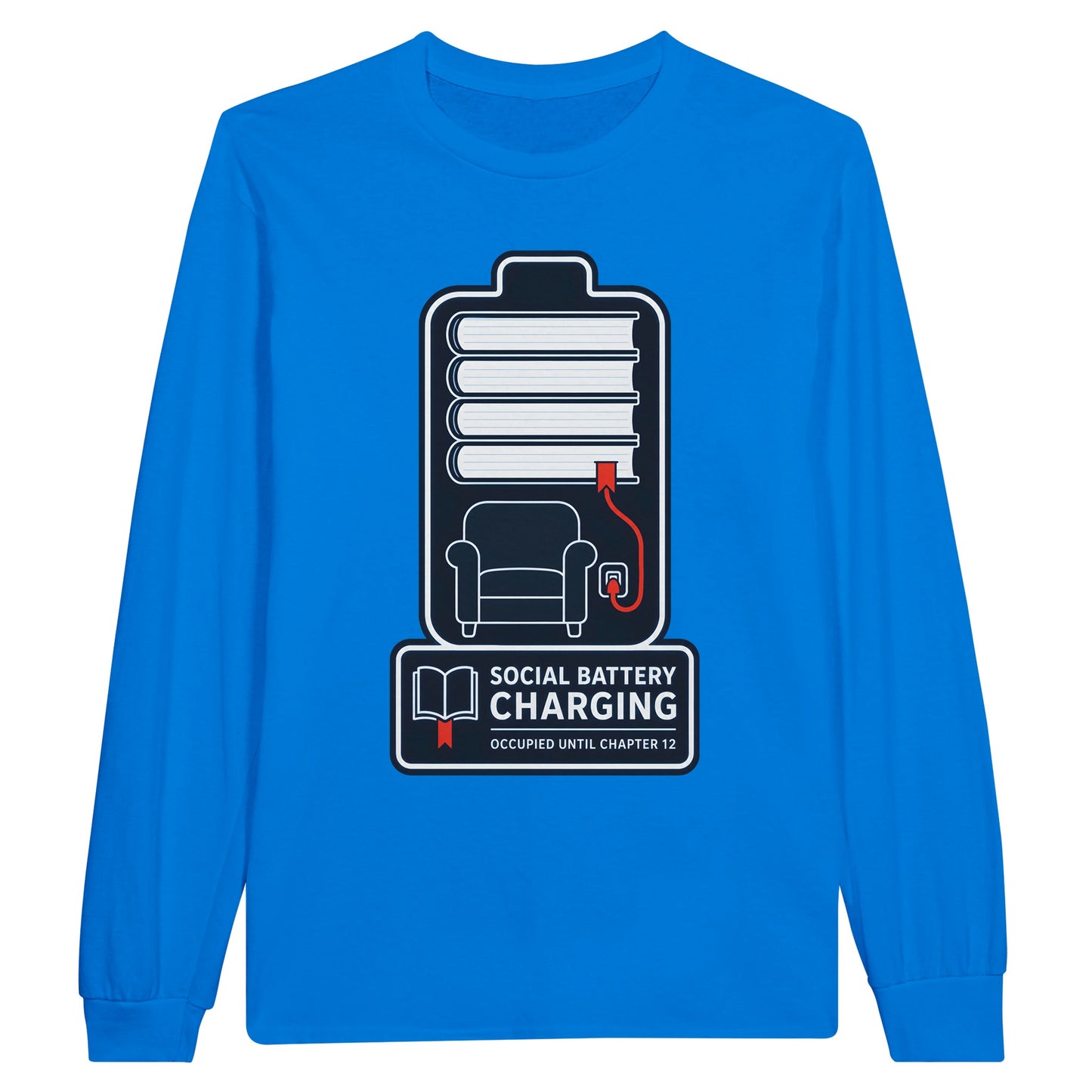 Social Battery Charging Long-Sleeve T-shirt — product view 3
