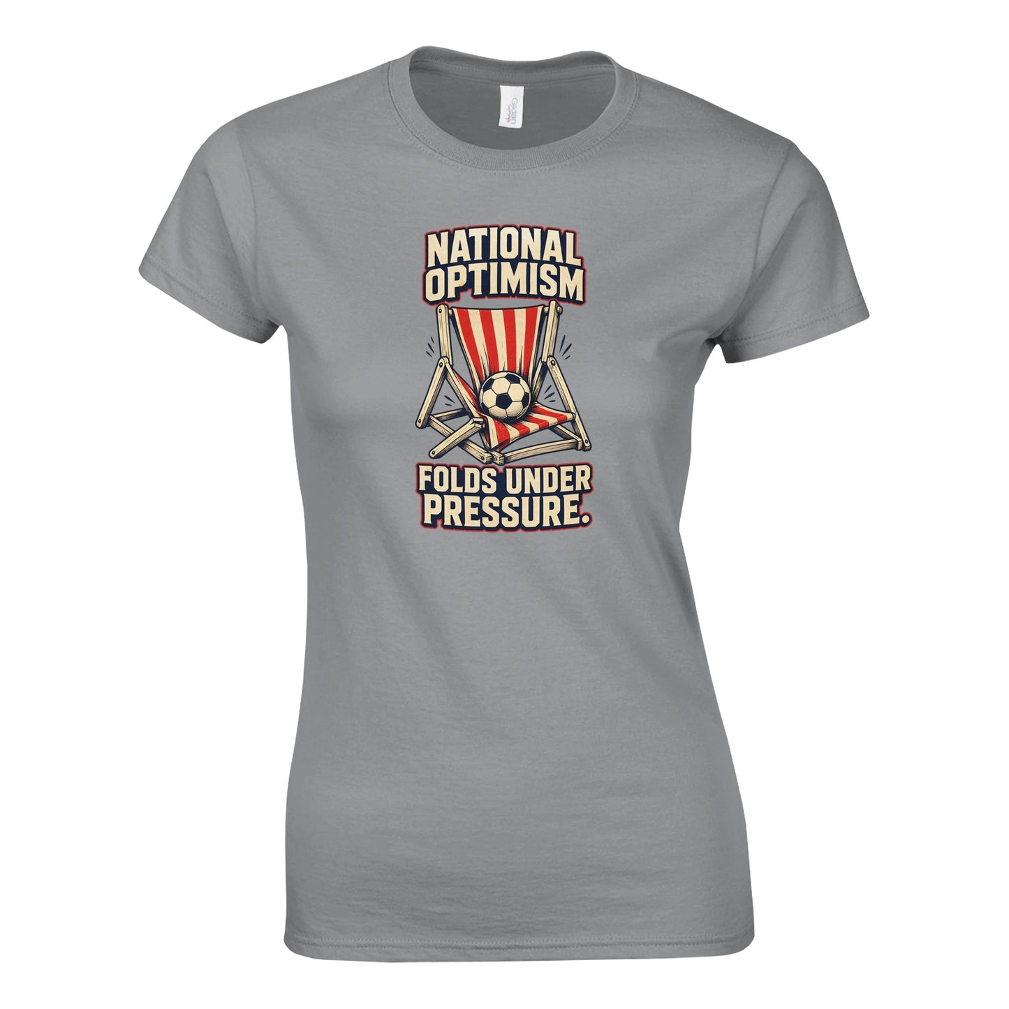 National Optimism Folds Under Pressure Football Women's T-shirt — product view 10