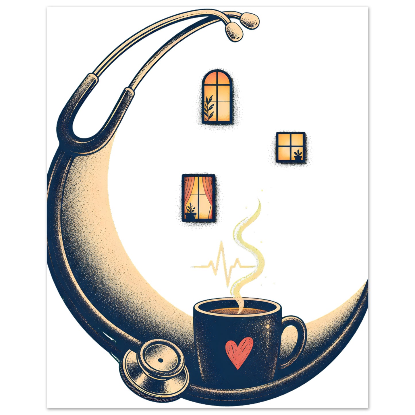 Night Shift Light Aluminium Print — product view 2
