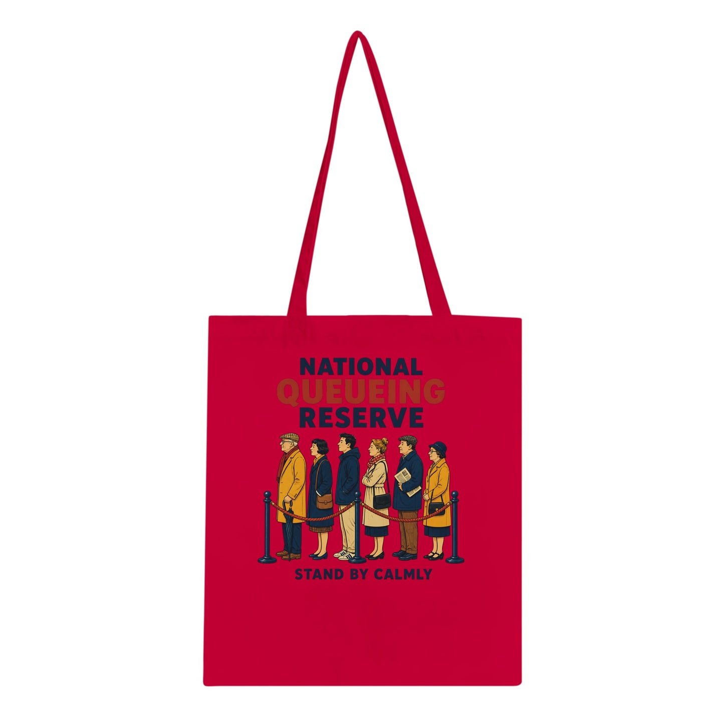 National Queueing Reserve – British Queue Graphic Tote Bag — product view 4