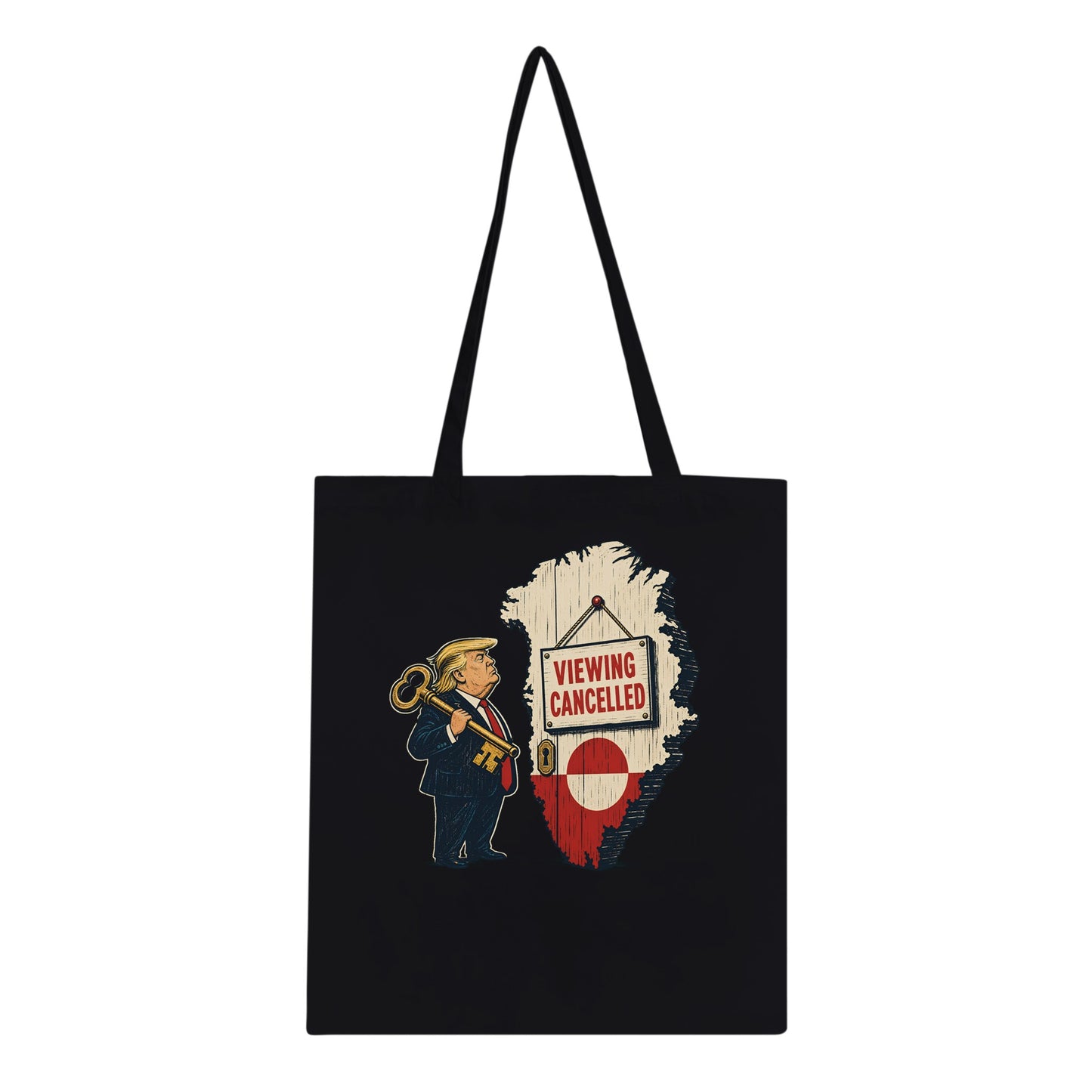 Viewing Cancelled — Greenland Political Satire Tote Bag — product view 3