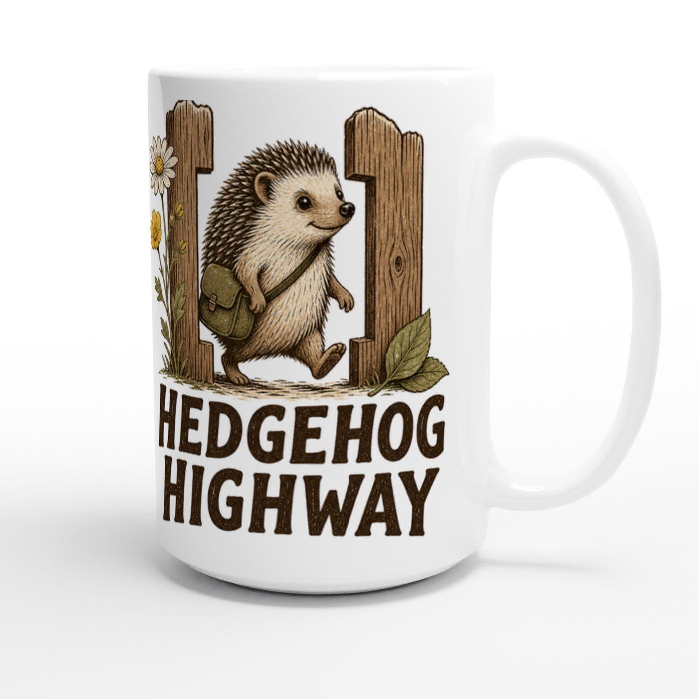 Hedgehog Highway Garden Graphic Large Mug