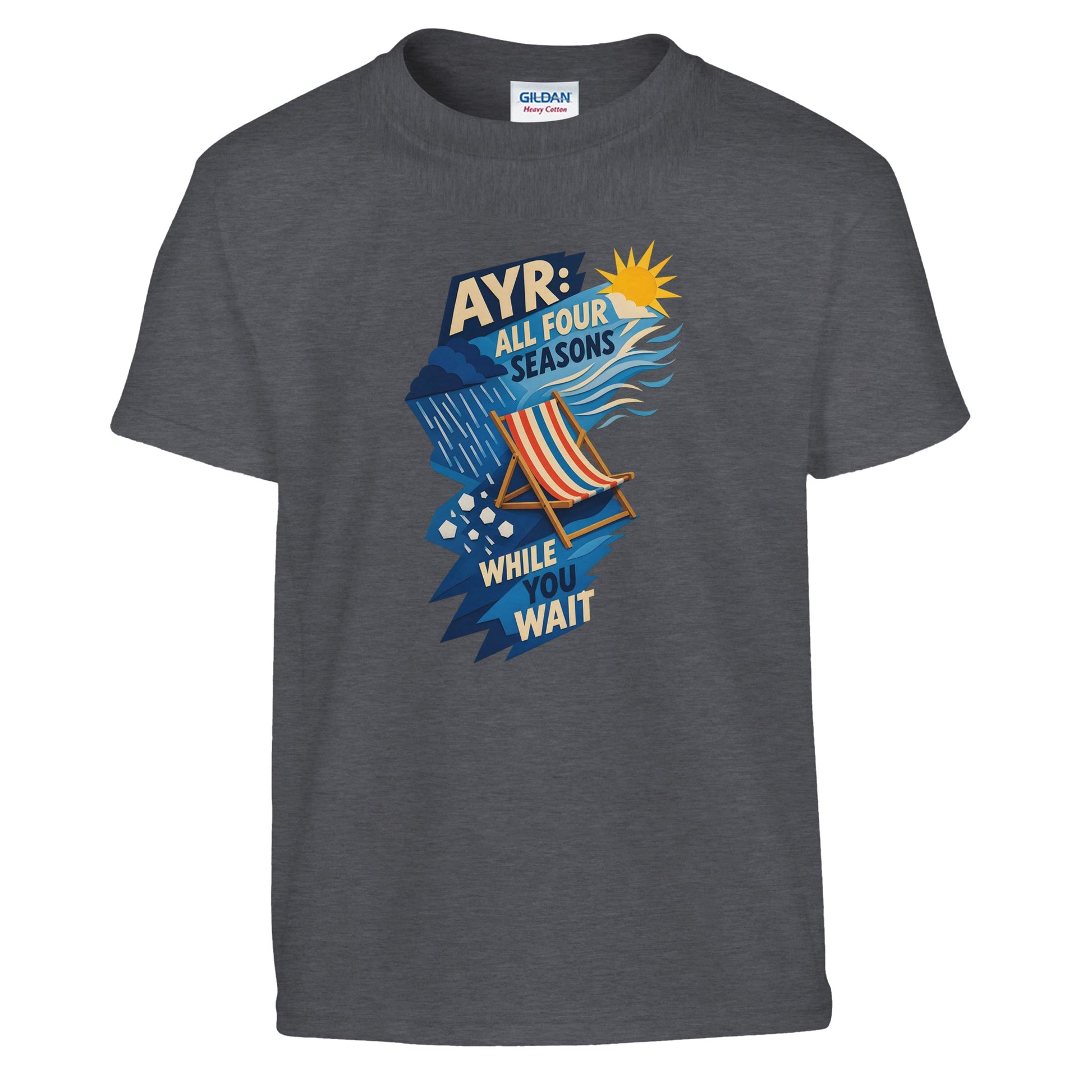 Ayr: All Four Seasons While You Wait Kids' T-shirt — product view 12