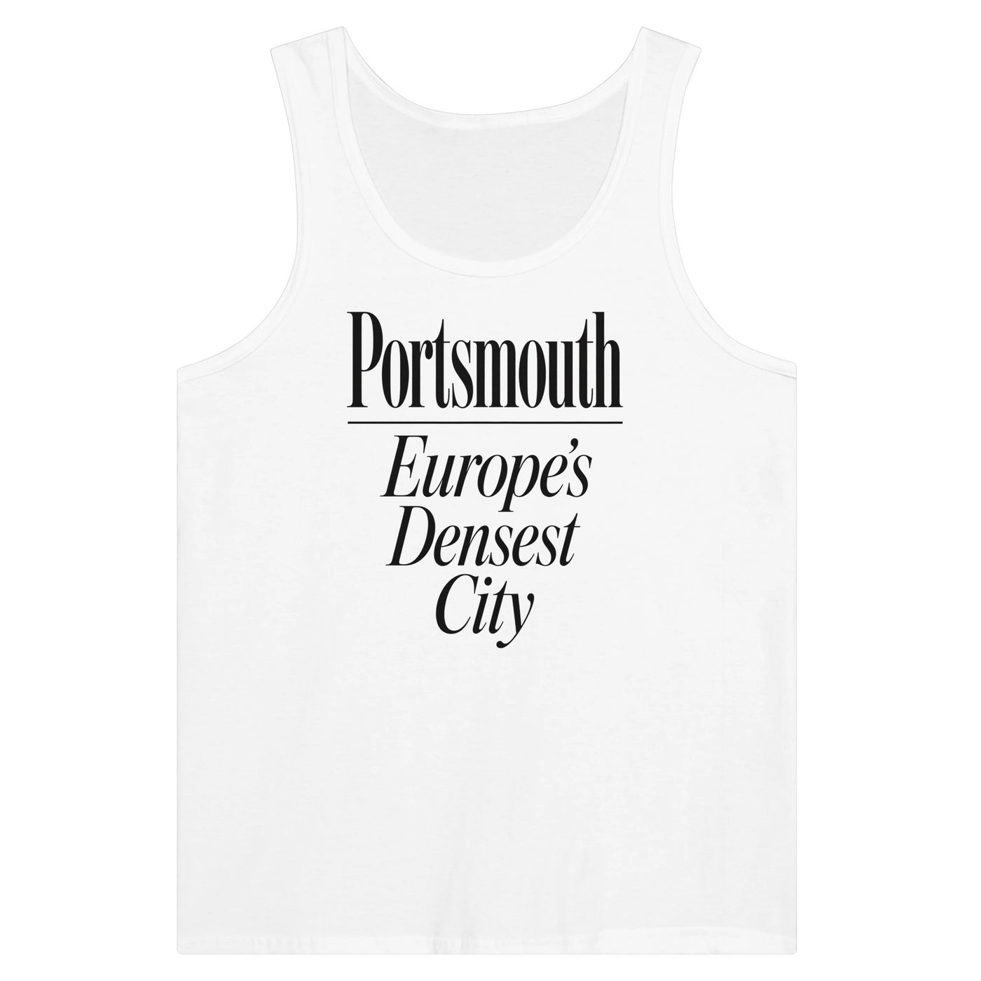 Portsmouth — Europe's Densest City Premium Unisex Tank Top