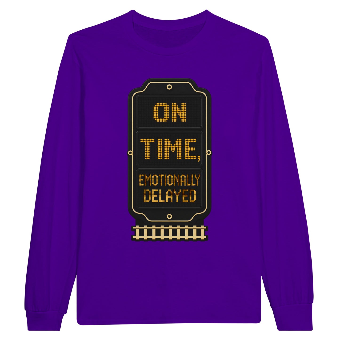 On Time, Emotionally Delayed Rail Graphic Long-Sleeve T-shirt — product view 13