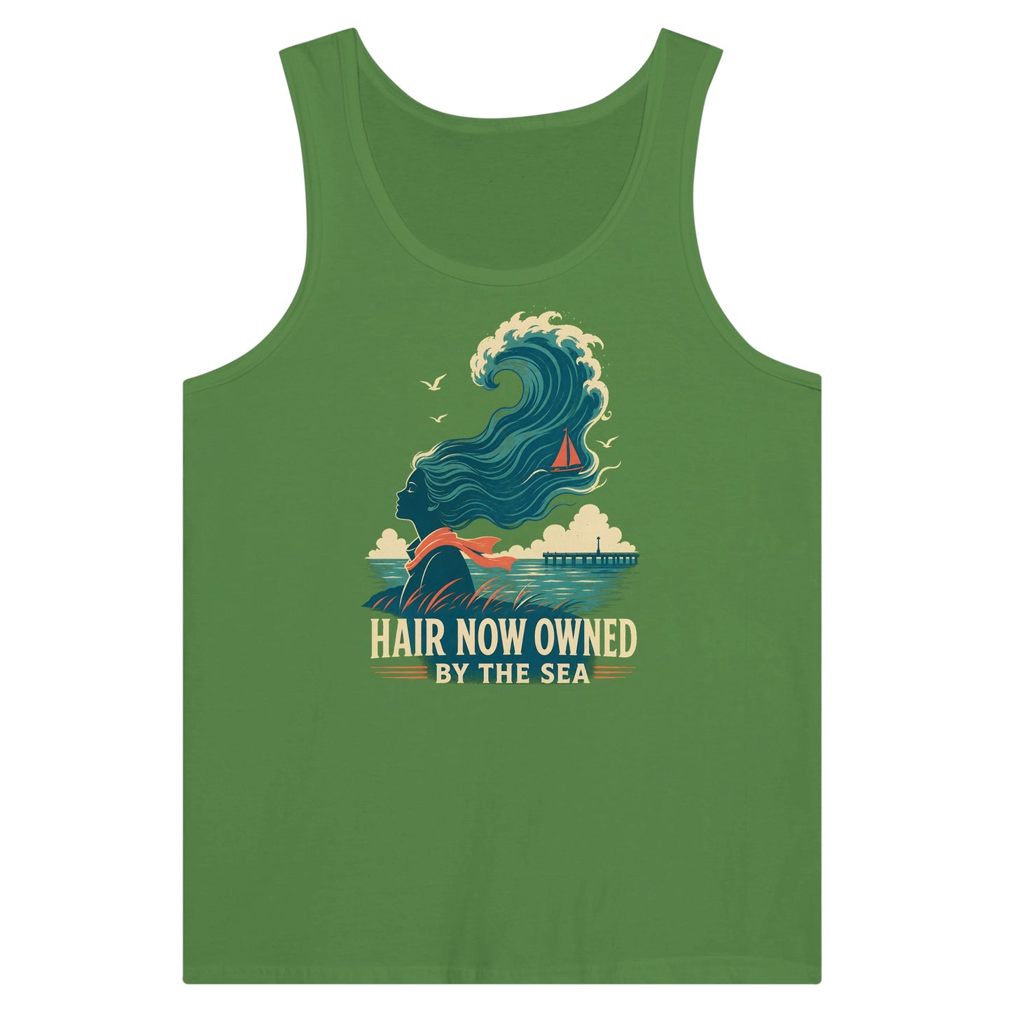 Hair Now Owned by the Sea Premium Unisex Tank Top — product view 13