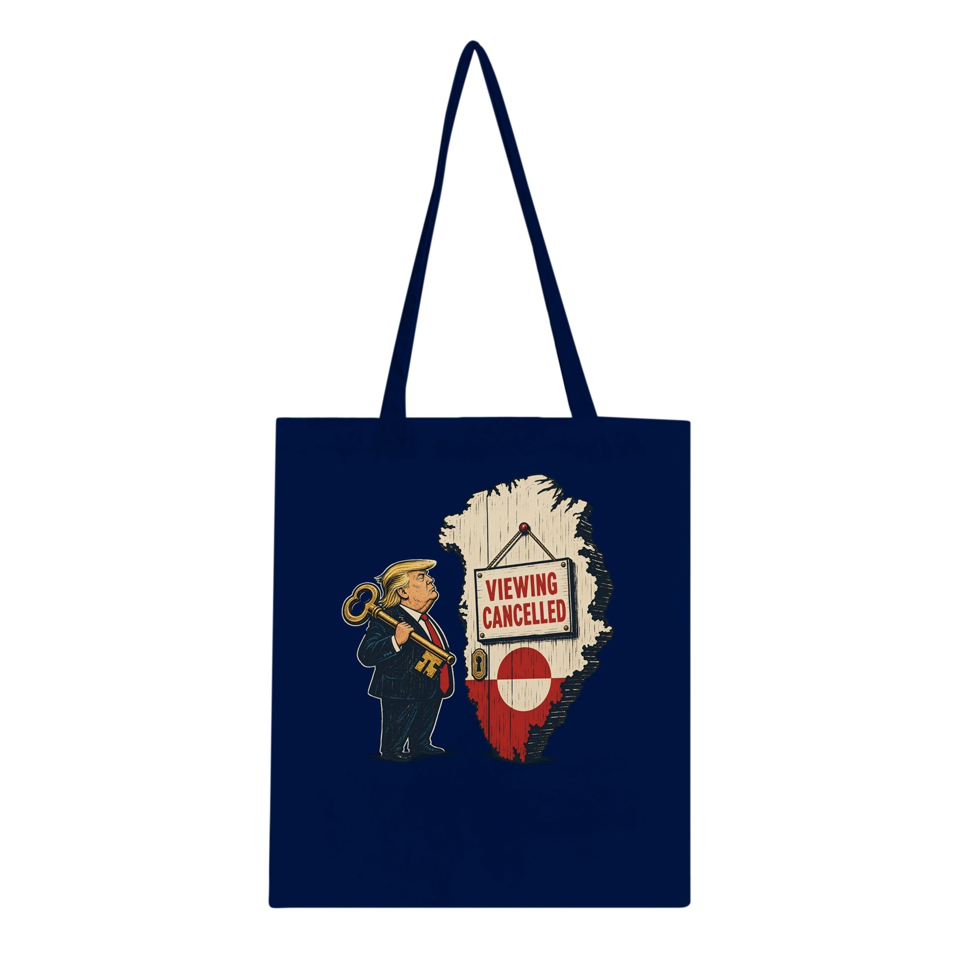 Viewing Cancelled — Greenland Political Satire Tote Bag — product view 3