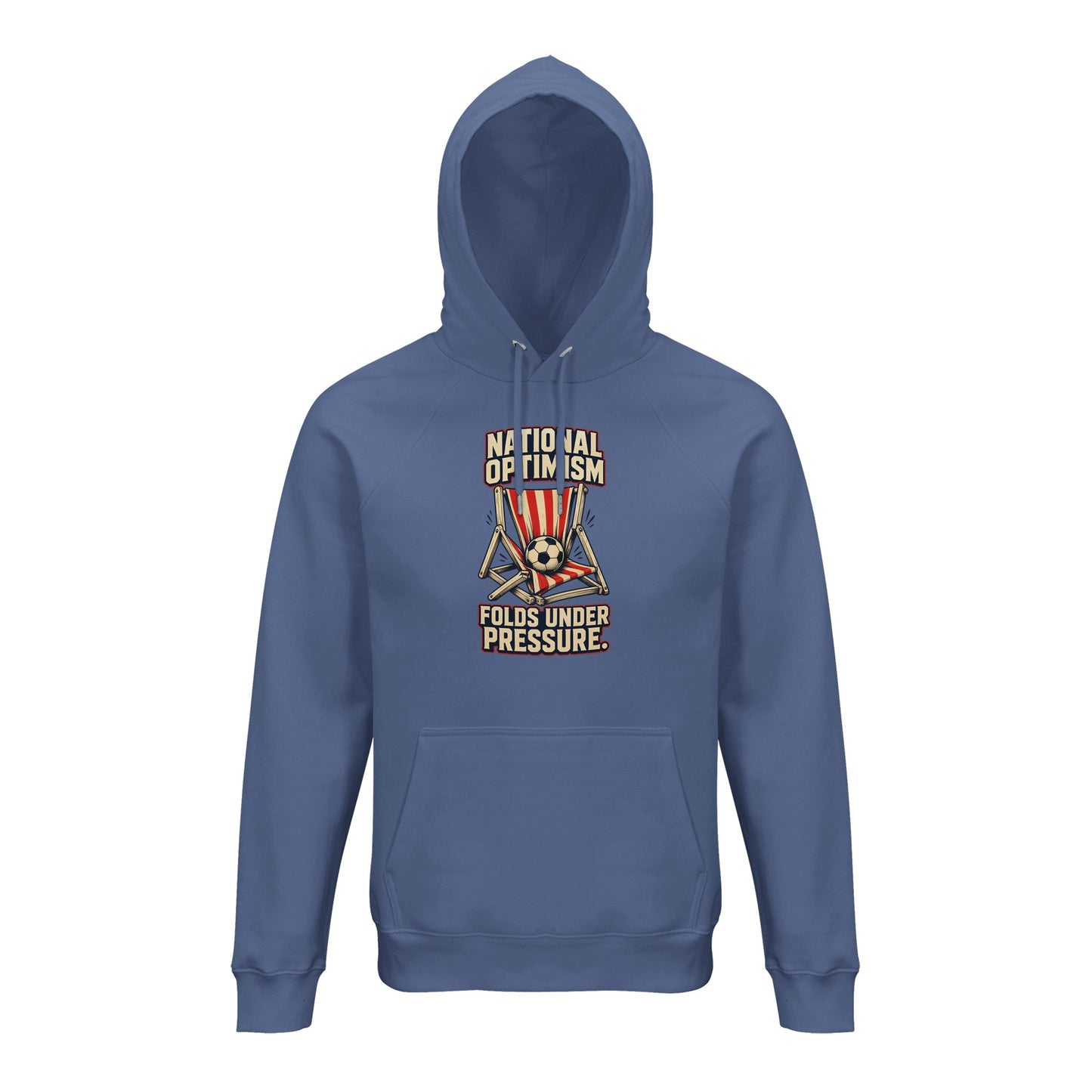 National Optimism Folds Under Pressure Football Hoodie — product view 3