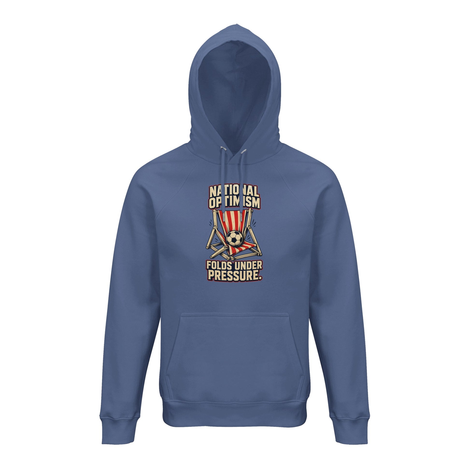 National Optimism Folds Under Pressure Football Hoodie — product view 3