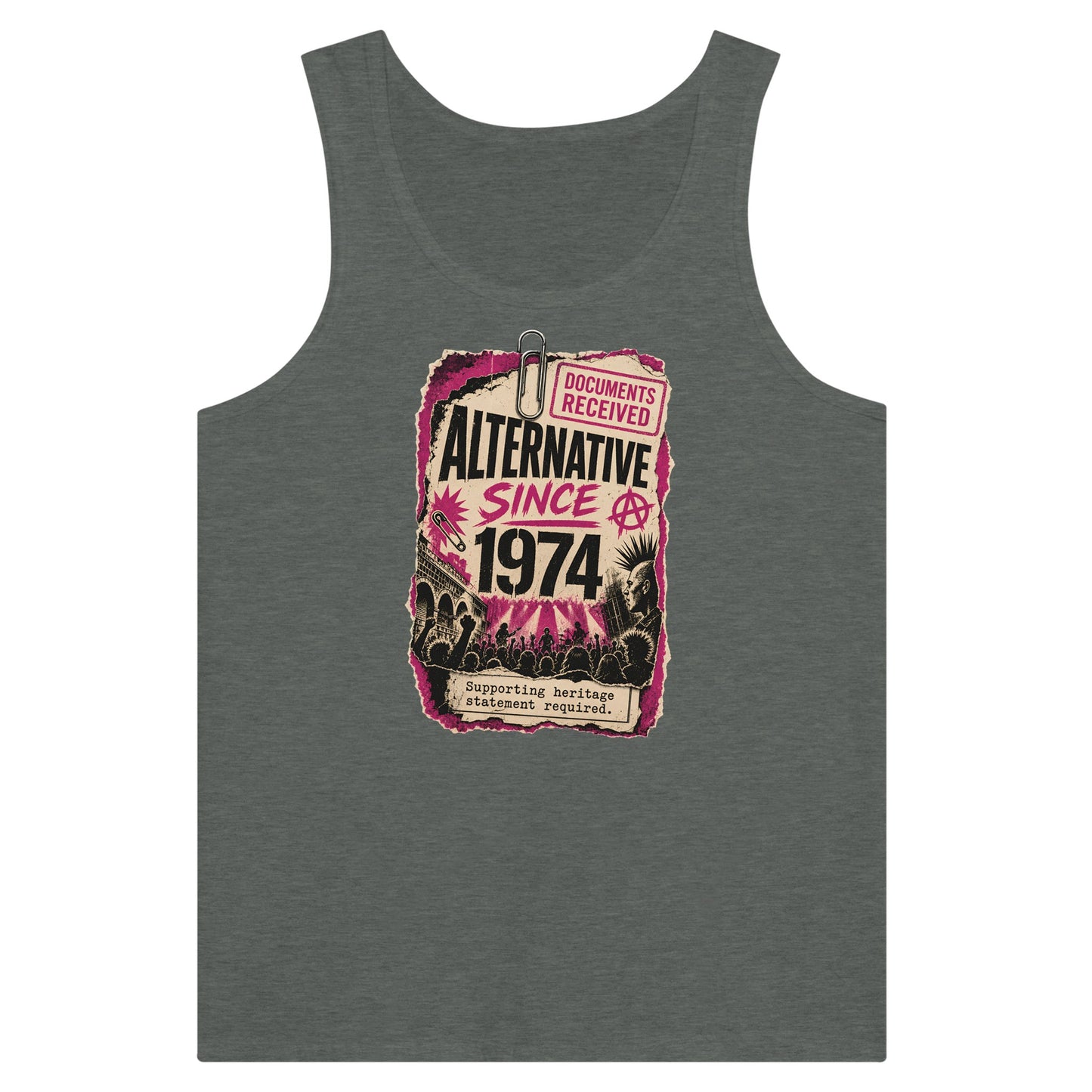 Camden Alternative Since 1974 — Illustrated Premium Unisex Tank Top — product view 4