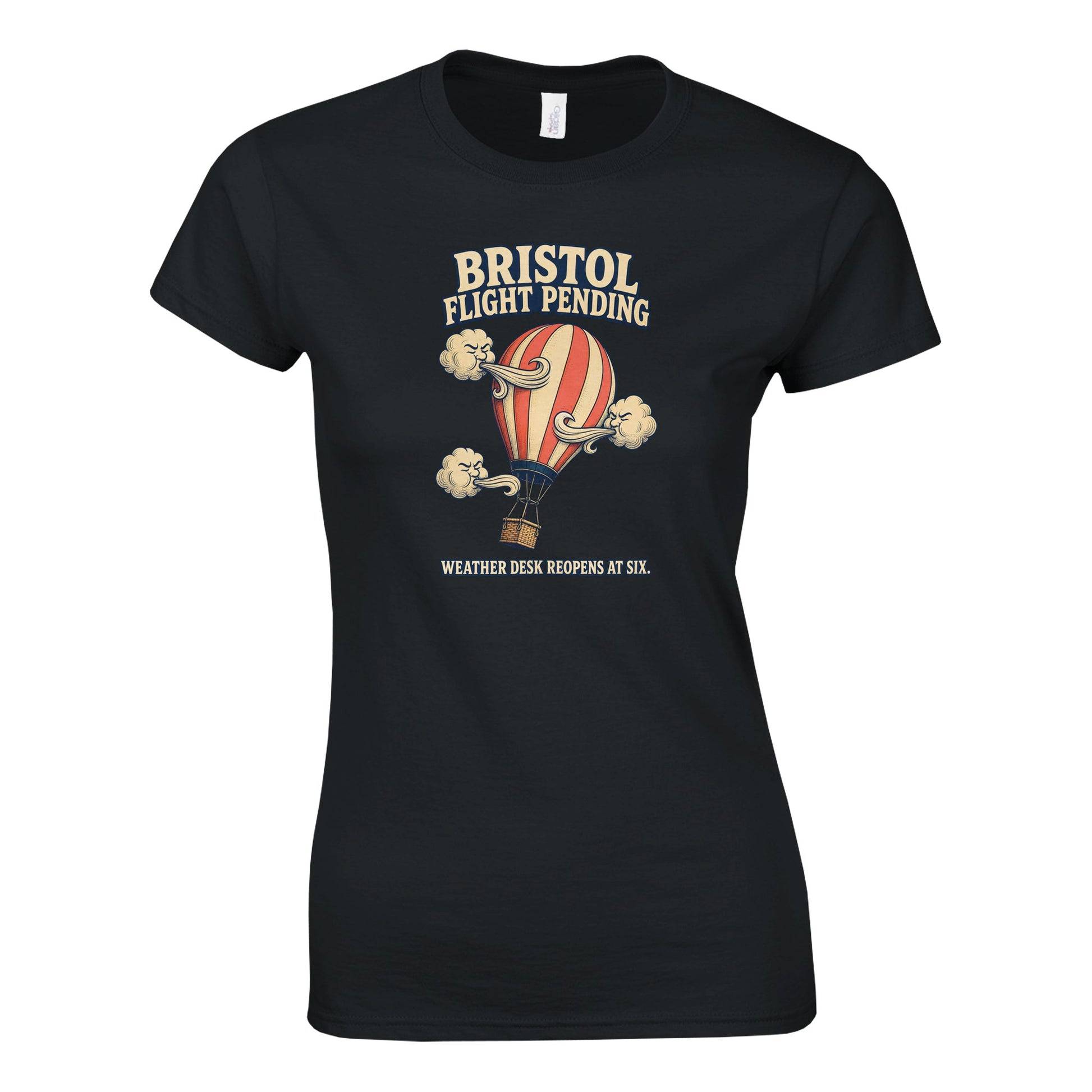 Bristol Flight Pending – Weather Desk Women's T-shirt — product view 6