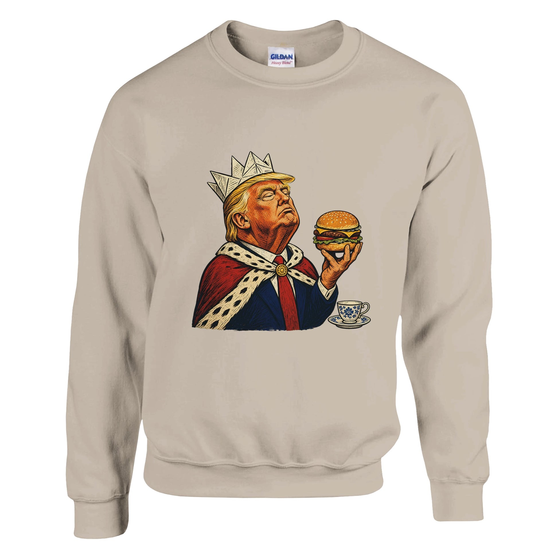 The Very Temporary Monarch — Trump Satire Sweatshirt — product view 6