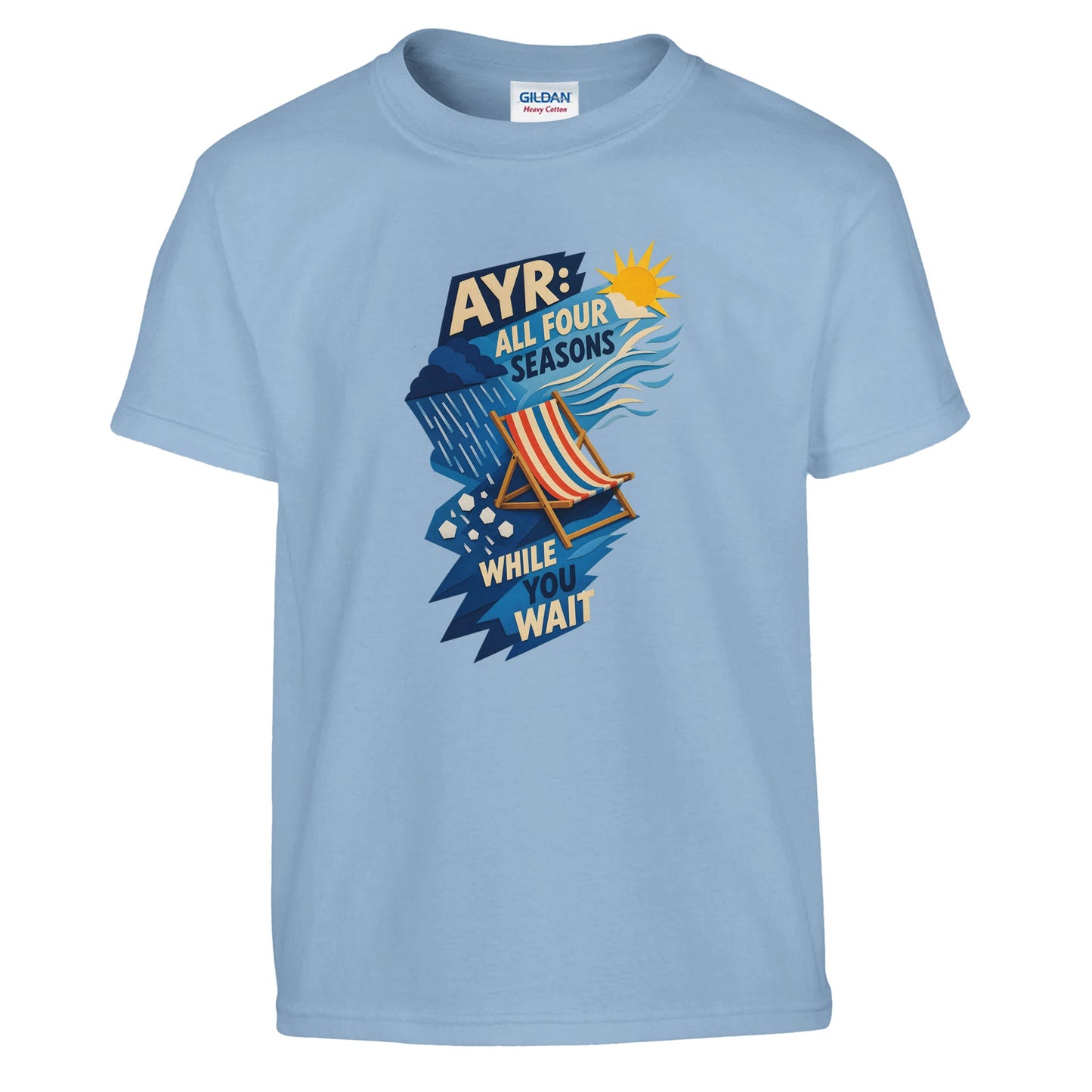 Ayr: All Four Seasons While You Wait Kids' T-shirt — product view 3