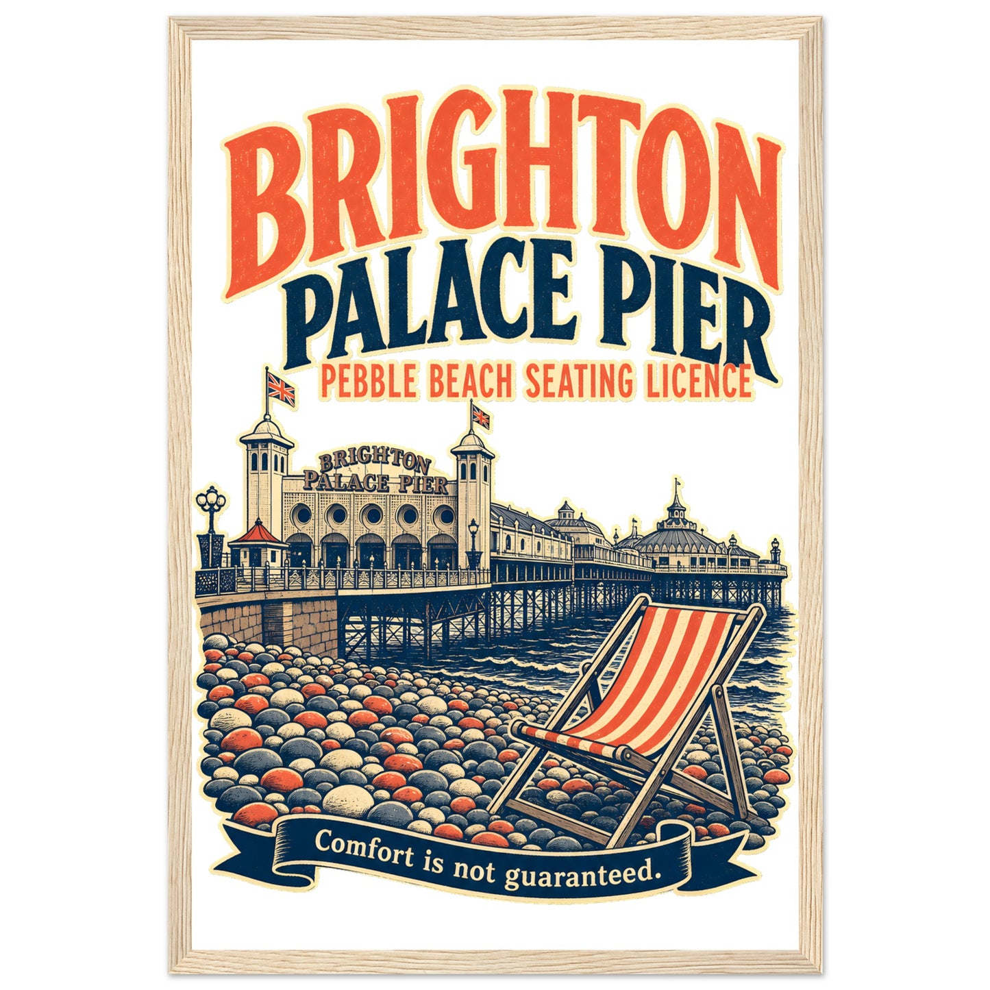 Brighton Pebble Beach Seating Licence Framed Wall Art — product view 3