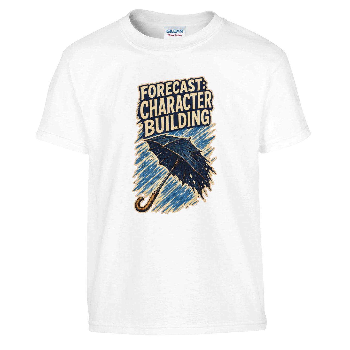 Forecast: Character Building – British Weather Kids' T-shirt — product view 1