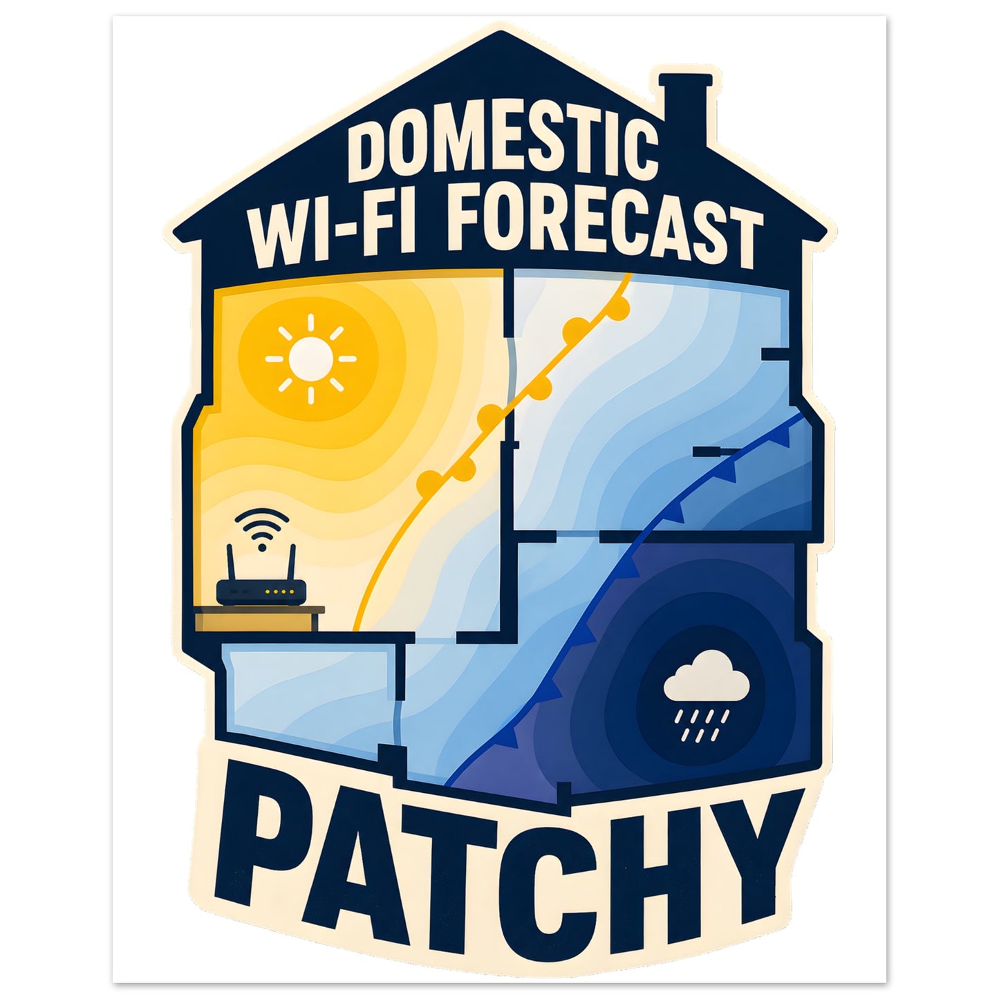 Domestic Wi-Fi Forecast Patchy Aluminium Print — product view 2