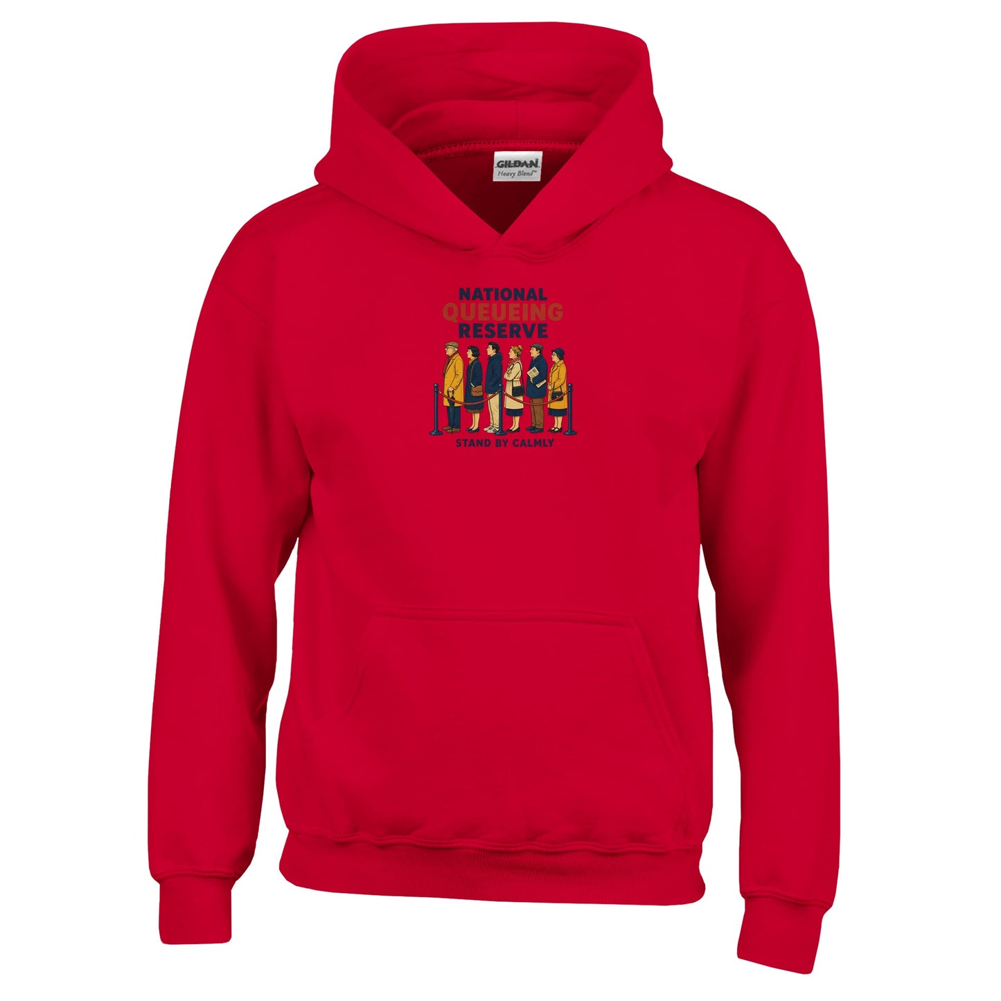 National Queueing Reserve – British Queue Graphic Kids' Hoodie — product view 6