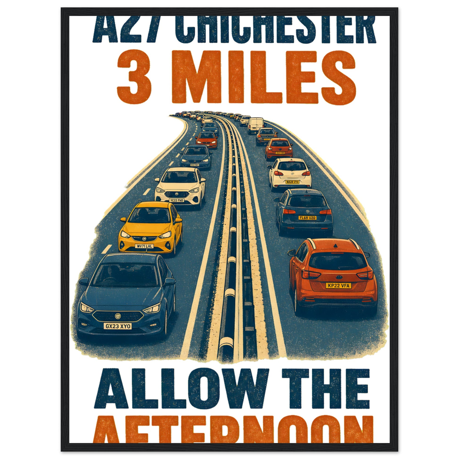 A27 Chichester – 3 Miles, Allow the Afternoon Framed Wall Art — product view 4