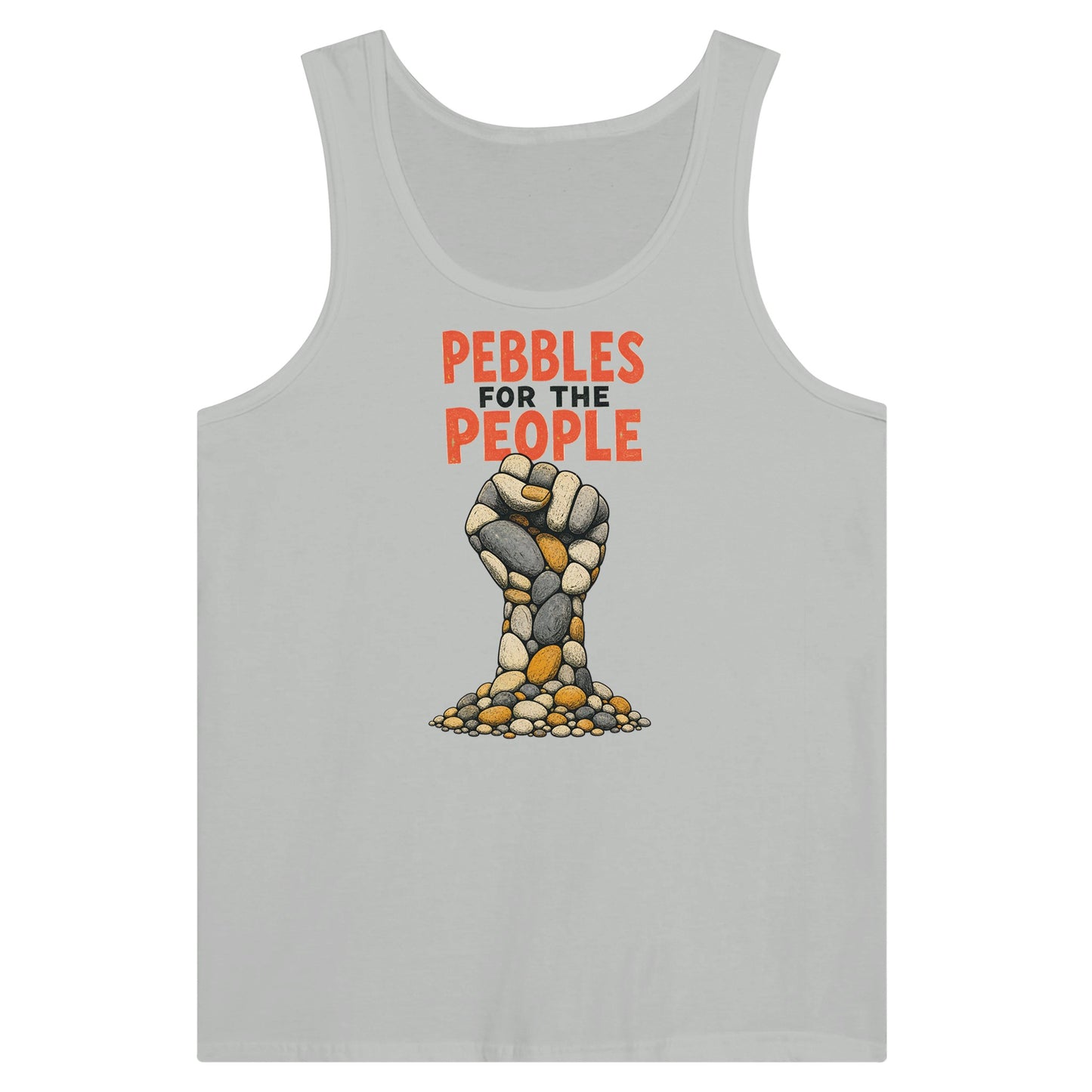 Pebbles for the People Graphic Premium Unisex Tank Top — product view 5
