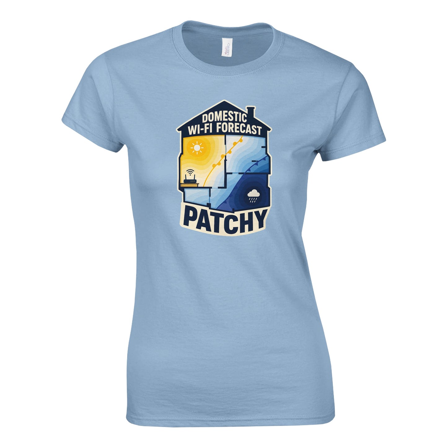 Domestic Wi-Fi Forecast Patchy Women's T-shirt — product view 11