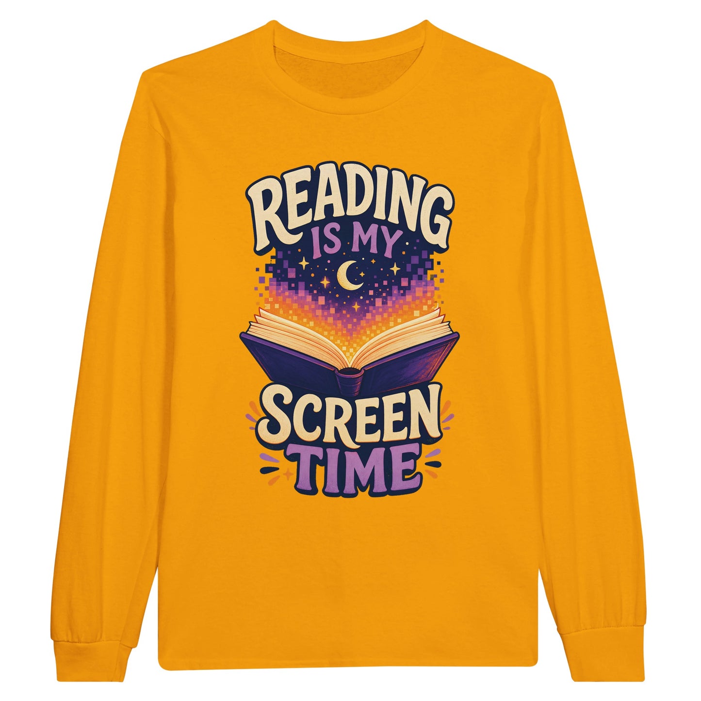 Reading Is My Screen Time Book Graphic Long-Sleeve T-shirt — product view 4